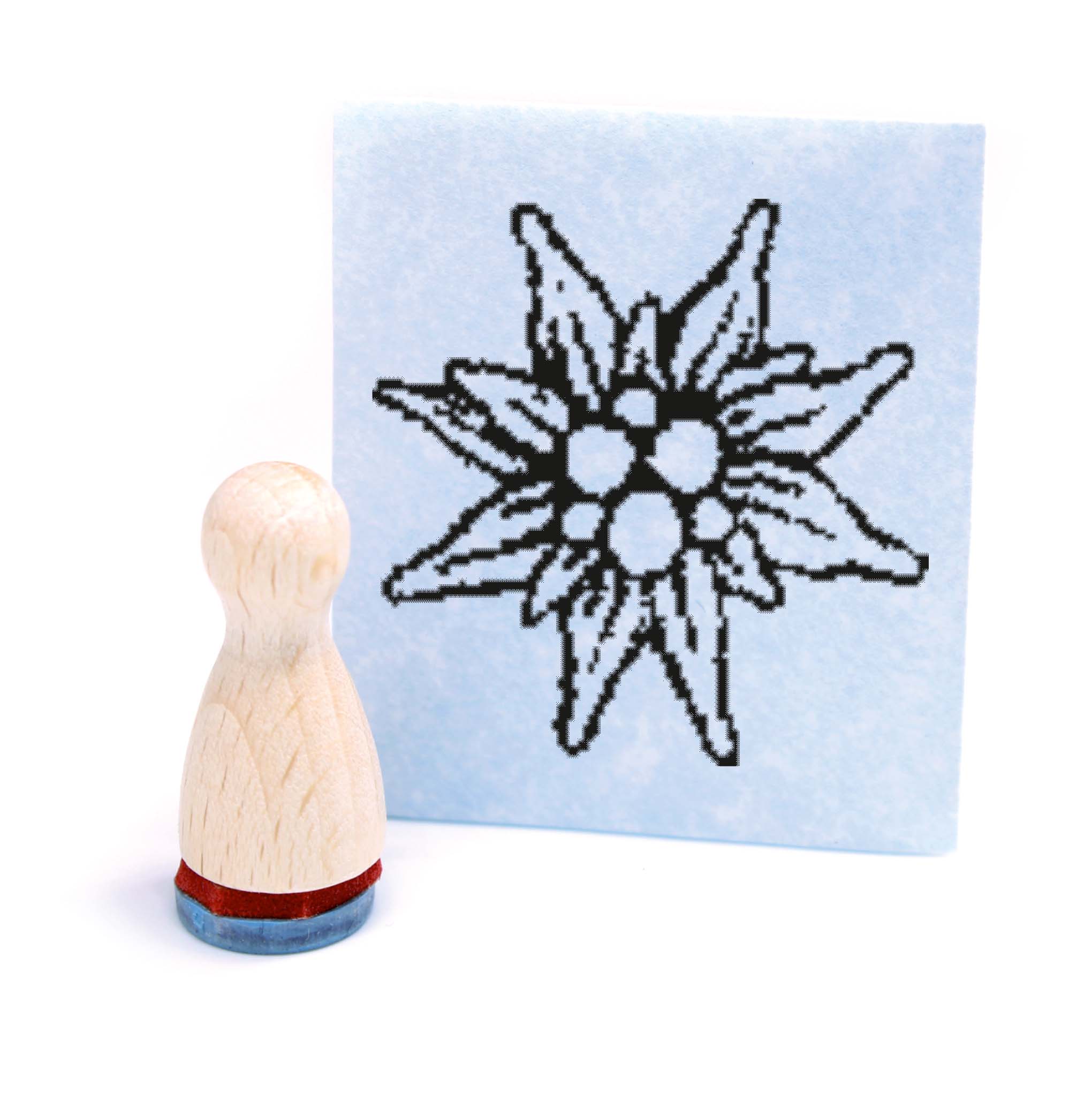 Ministempel Edelweiß - Holzstempel mini Motivstempel Ø12 mm