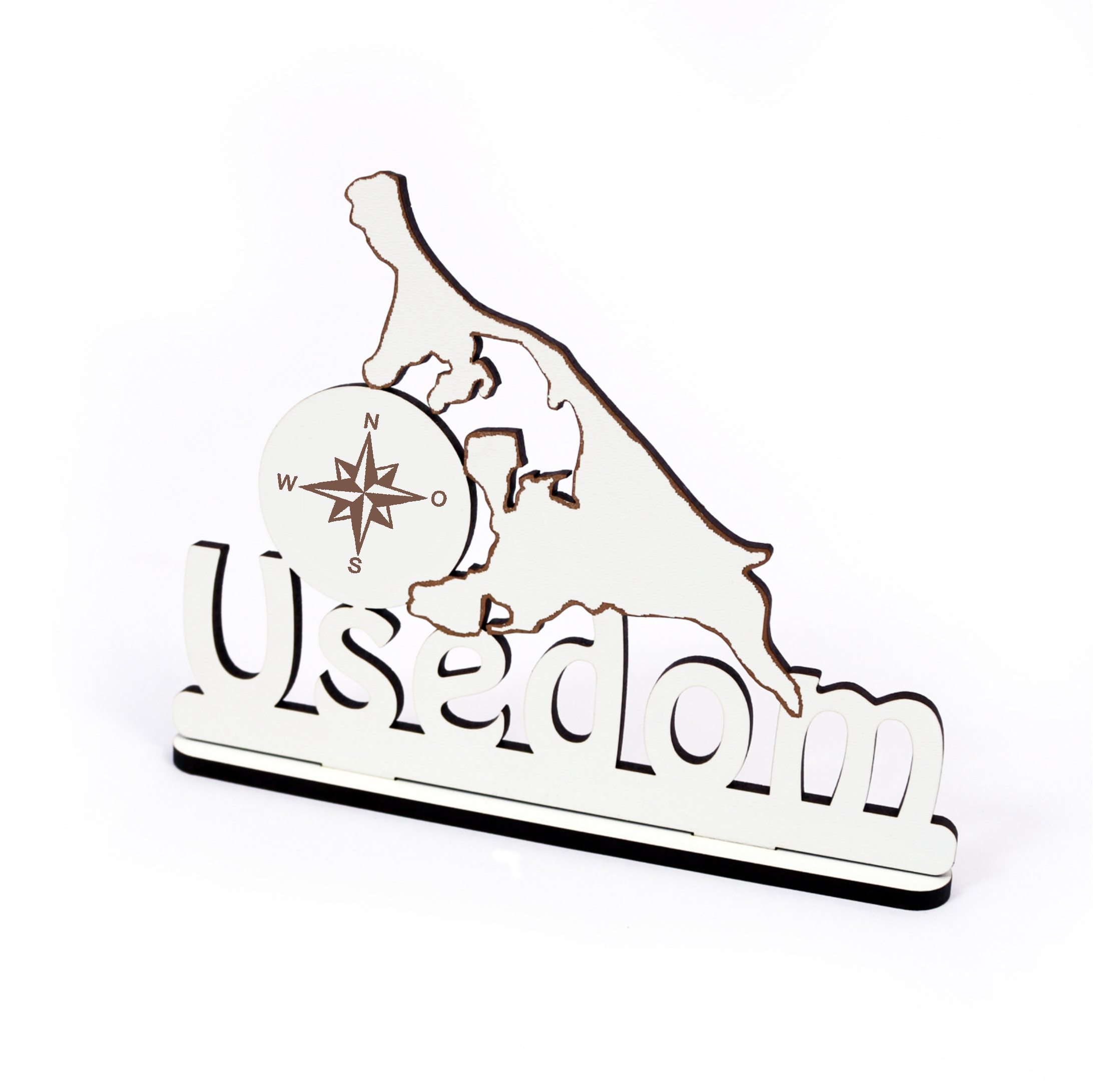 Schild « INSEL USEDOM - WINDROSE » zum Hinstellen