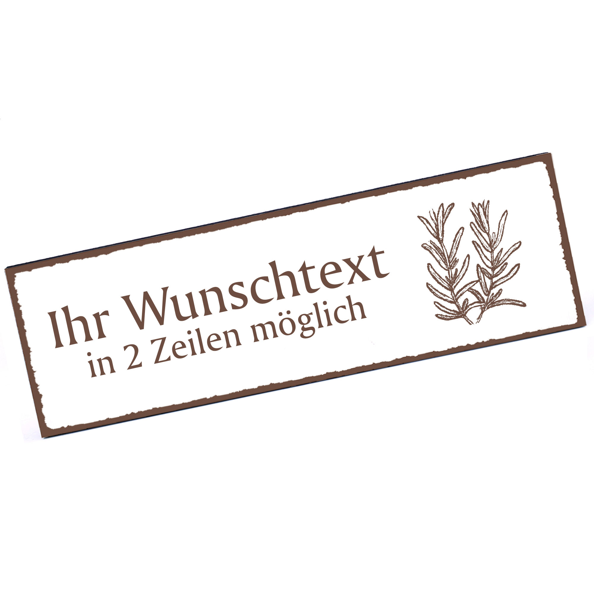 Türschild Rosmarin  Namensschild personalisiert mit Gravur - 150mm x 50mm - selbstklebend
