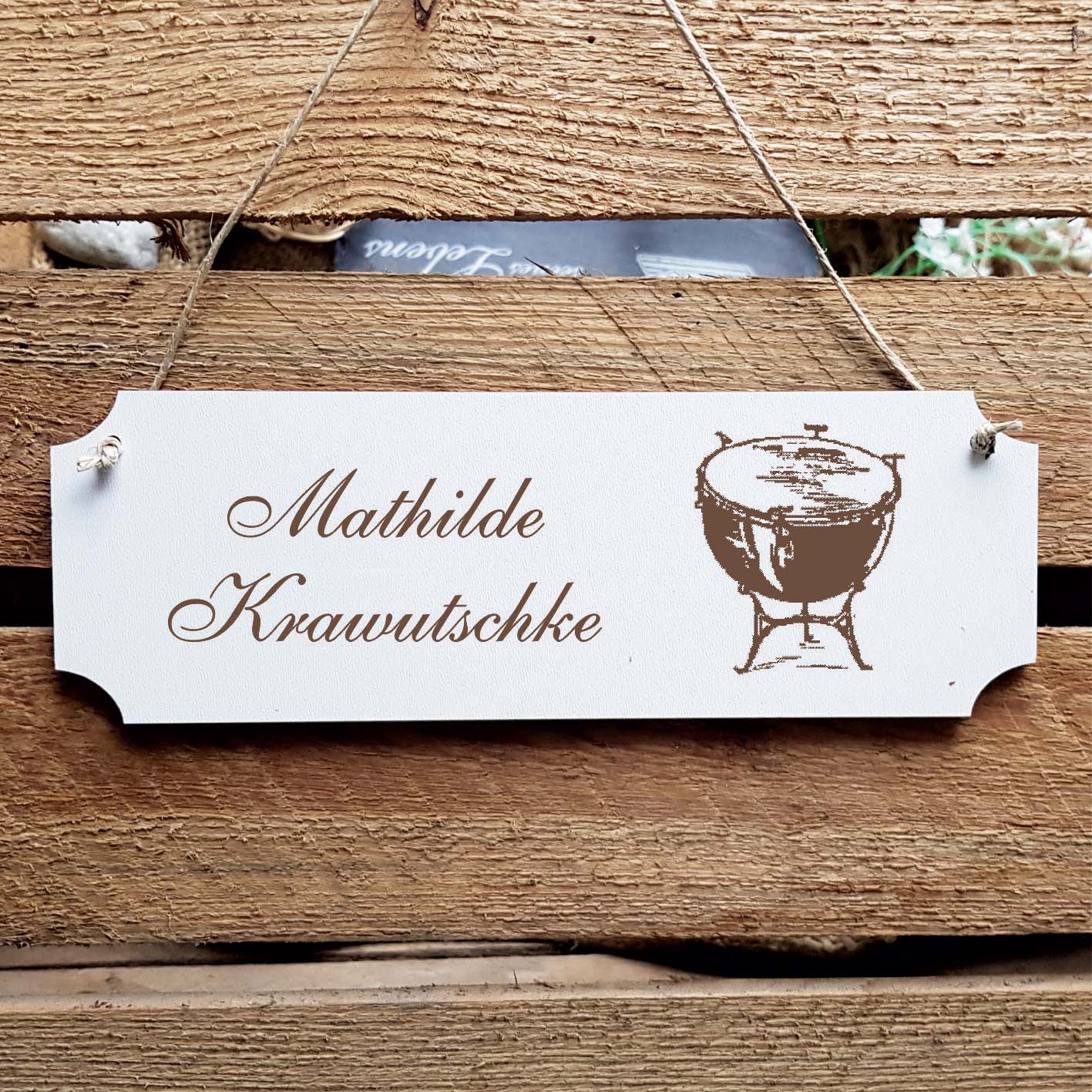 Schild « Pauke » Namensschild Türschild zum Anhängen - 20 x 6,7 cm