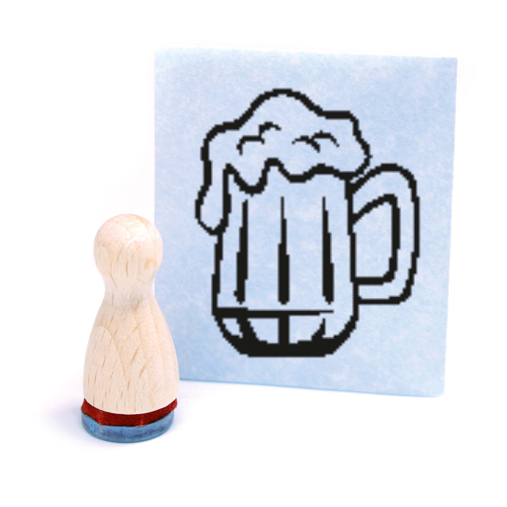 Ministempel Bierglas - Holzstempel mini Motivstempel Ø12 mm