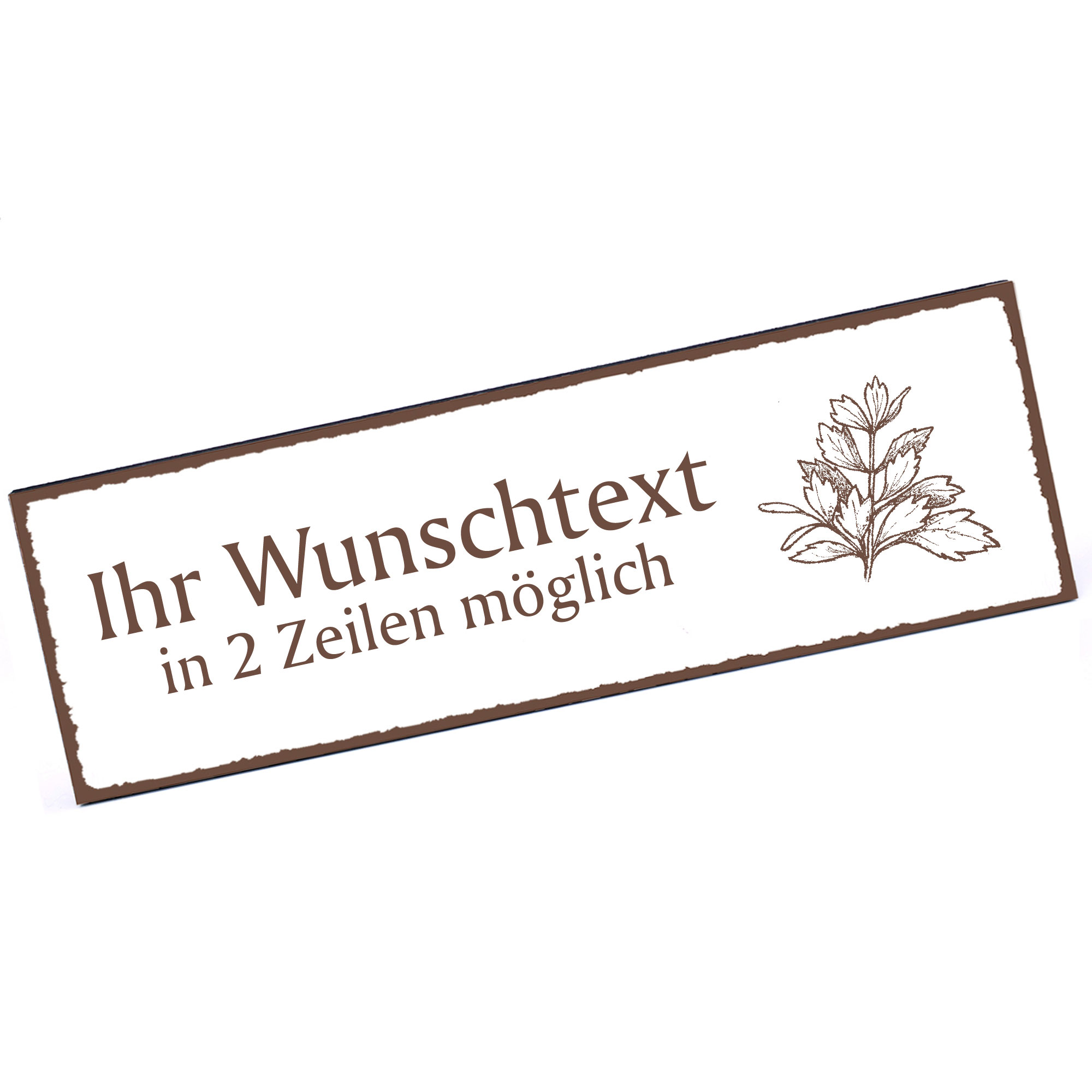 Türschild Liebstöckel  Namensschild personalisiert mit Gravur - 150mm x 50mm - selbstklebend