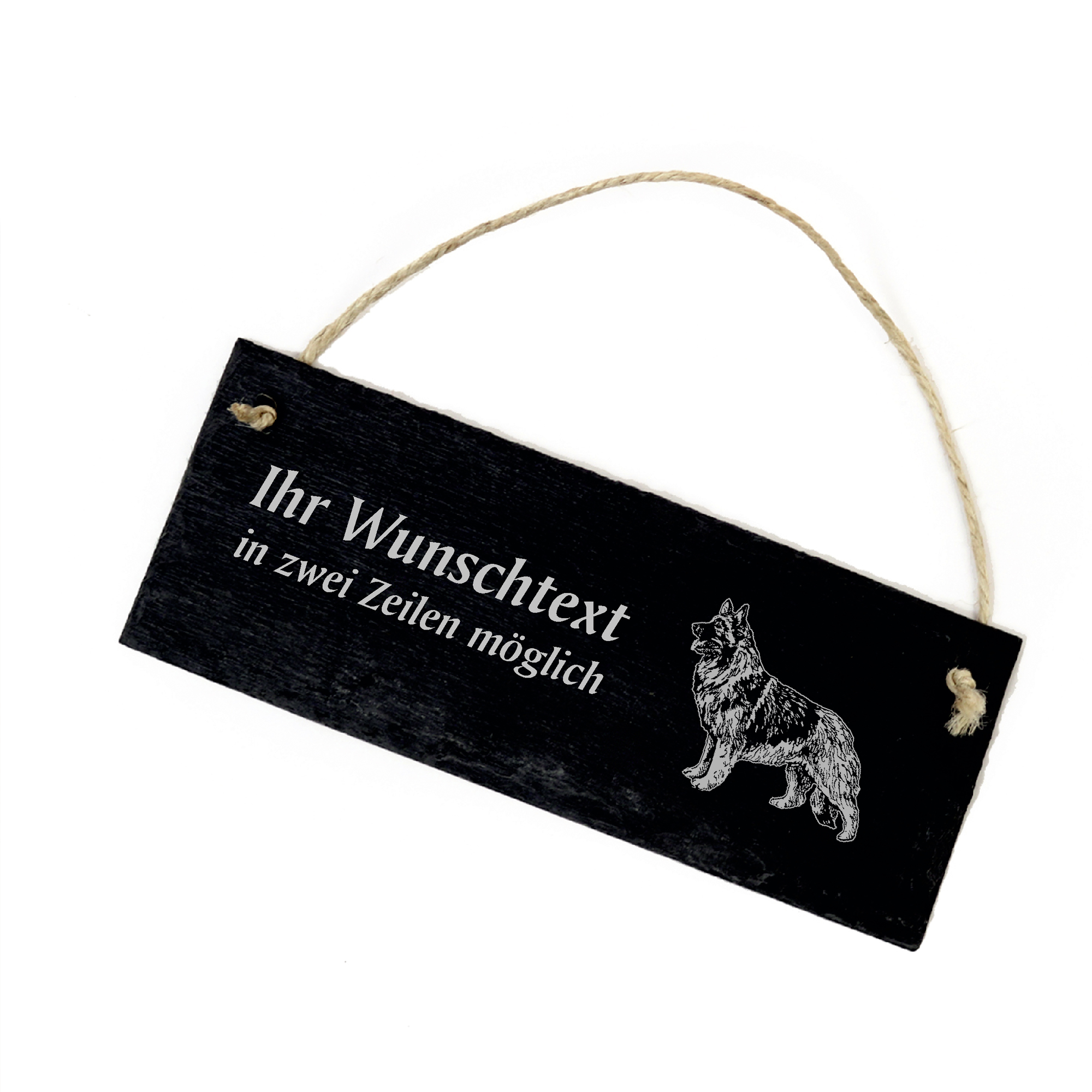 Hundeschild Shiloh Shepherd Türschild  Schiefer - personalisiert - 22cm x 8cm