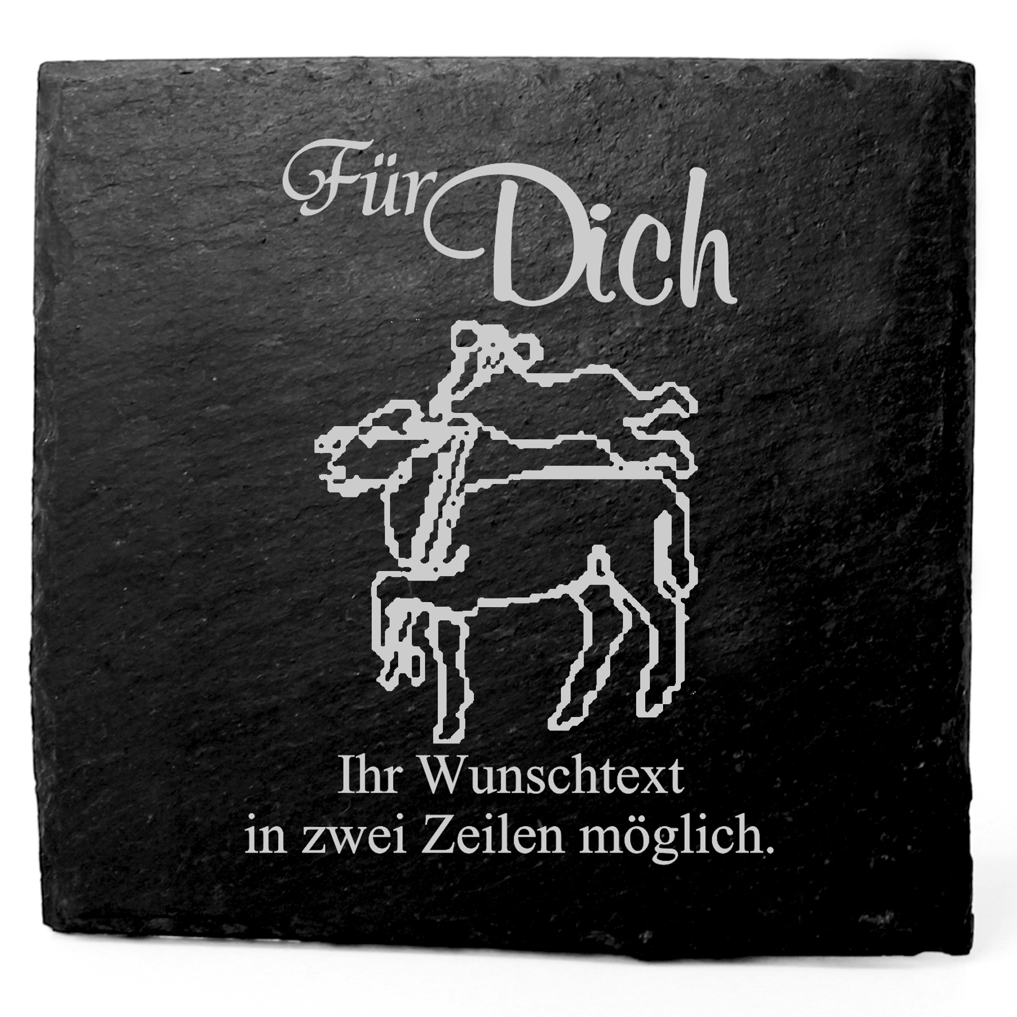 Deko Schiefer Untersetzer personalisiert Fleischer - Für Dich - 11x11cm