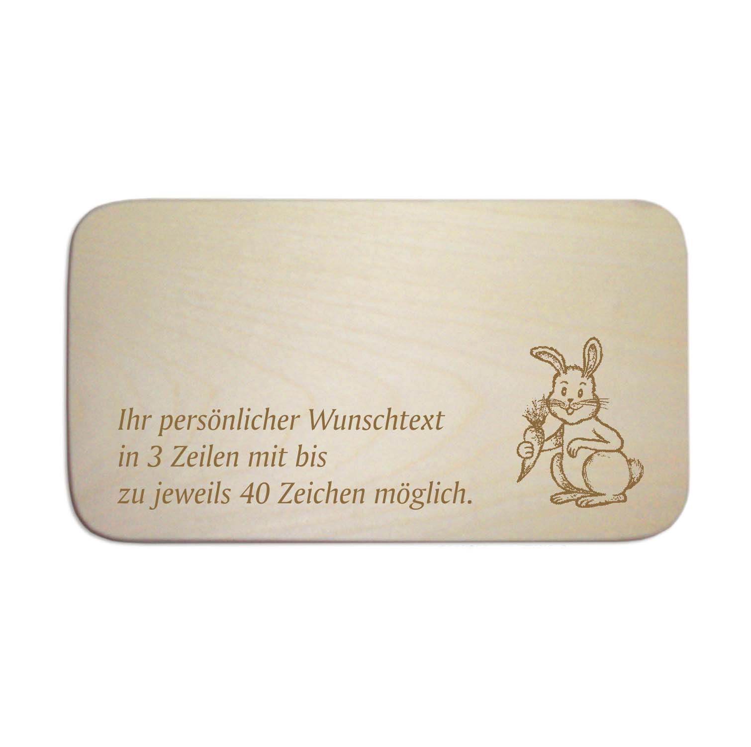 Frühstücksbrettchen « HASE » für Kinder - mit Wunschgravur
