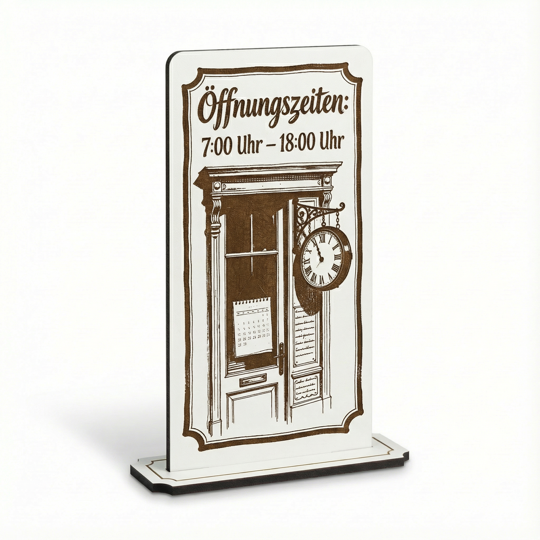 Aufsteller Schild „Öffnungszeiten“ – Tischaufsteller 10x20 cm inkl. Standfuß