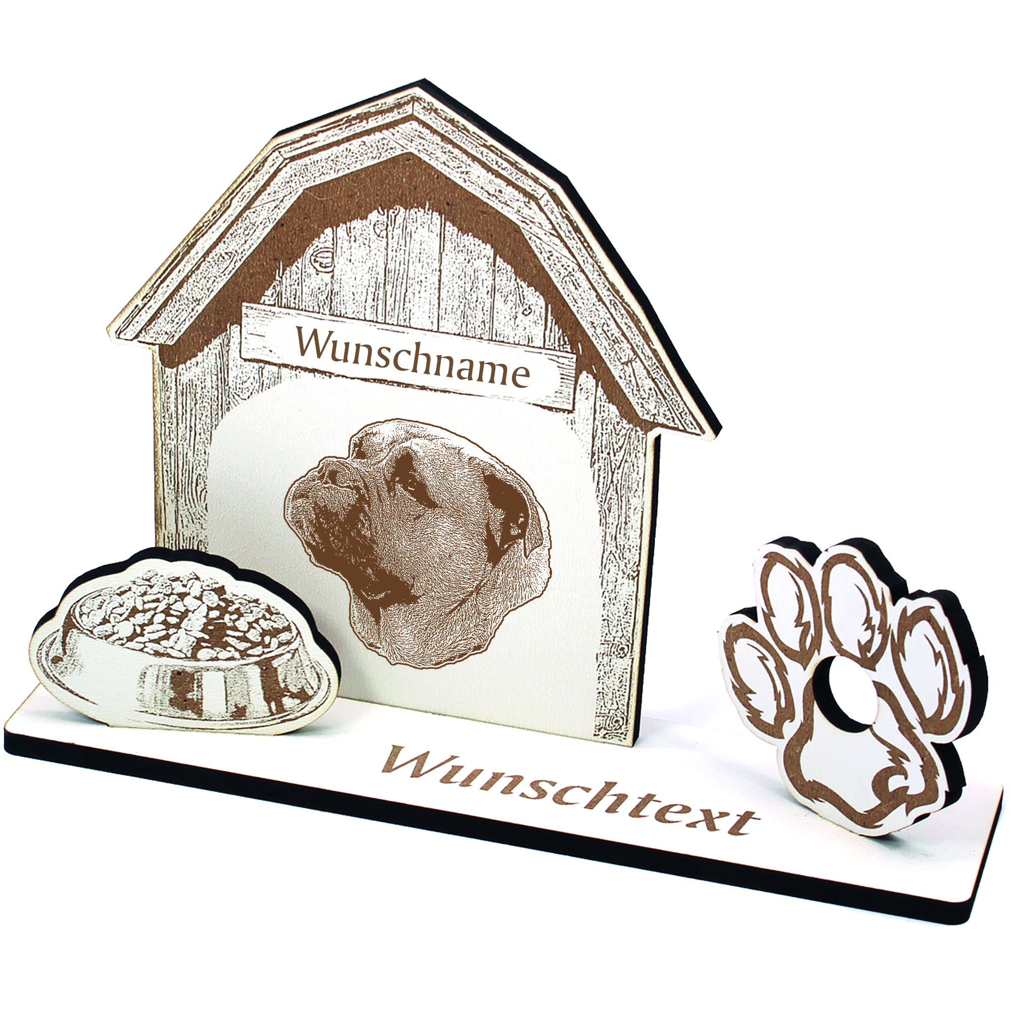 Geldgeschenk Hund Ca De Bou  - personalisiert 20x14cm