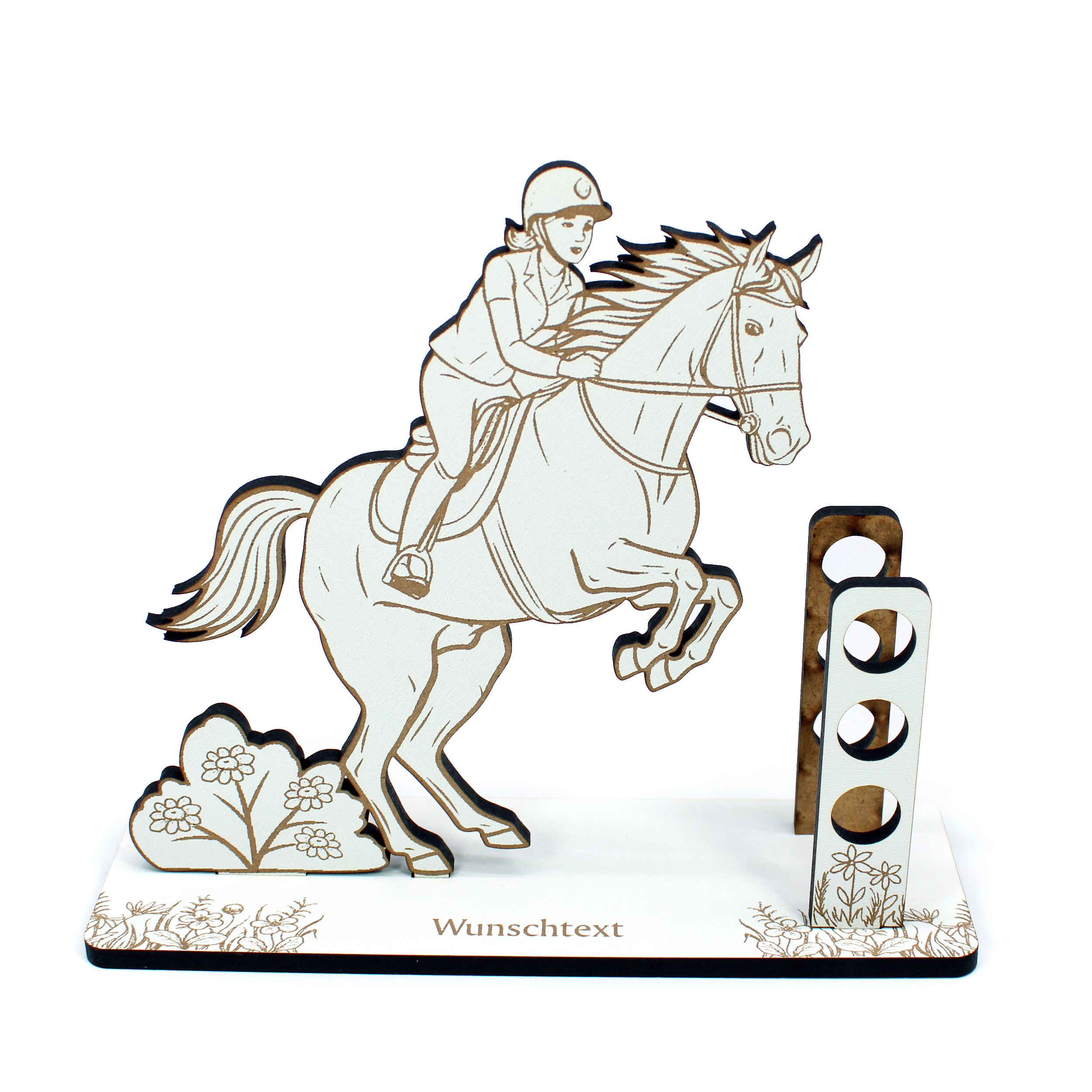 Geldgeschenk Reiten personalisiert mit Wunschtext - Reitsport & Springreiten - Schild für Geld Gutschein 19 x 16 cm