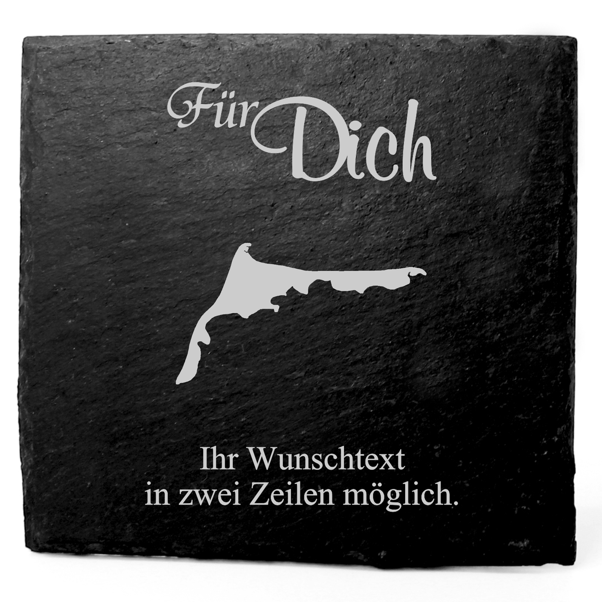 Deko Schiefer Untersetzer personalisiert Fischland Darß Zingst - Für Dich - 11x11cm