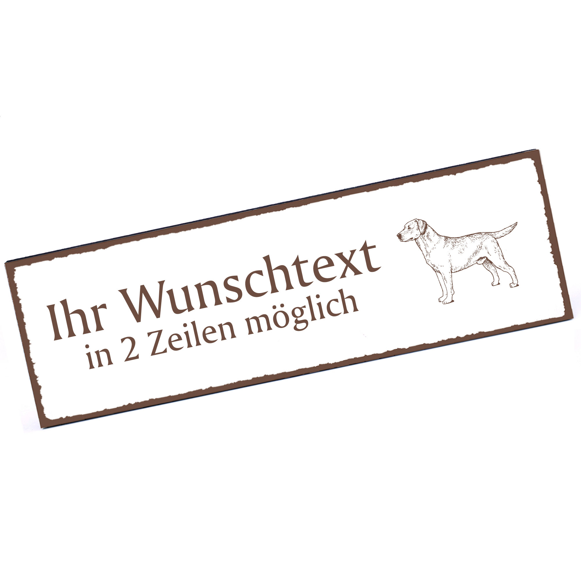 Türschild heller Labrador Retriever  Namensschild personalisiert mit Gravur - 150mm x 50mm - selbstk