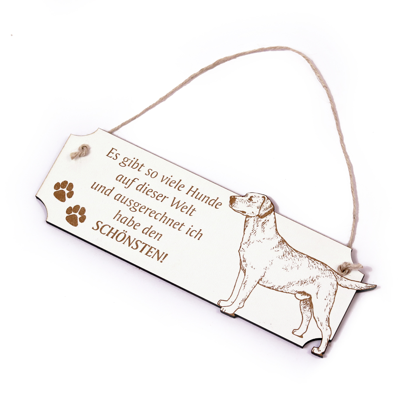 Schild Schönster Hund der Welt - Türschild Labrador - ca. 20 x 7 cm