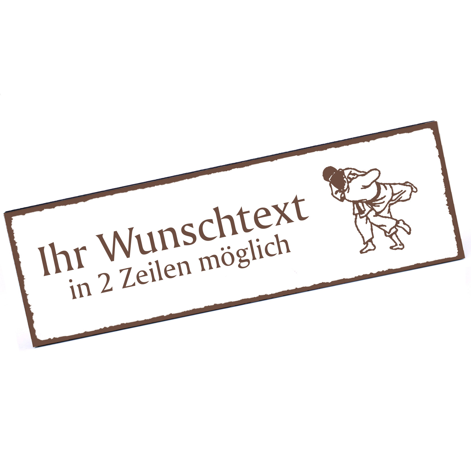 Türschild Judo  Namensschild personalisiert mit Gravur - 150mm x 50mm - selbstklebend
