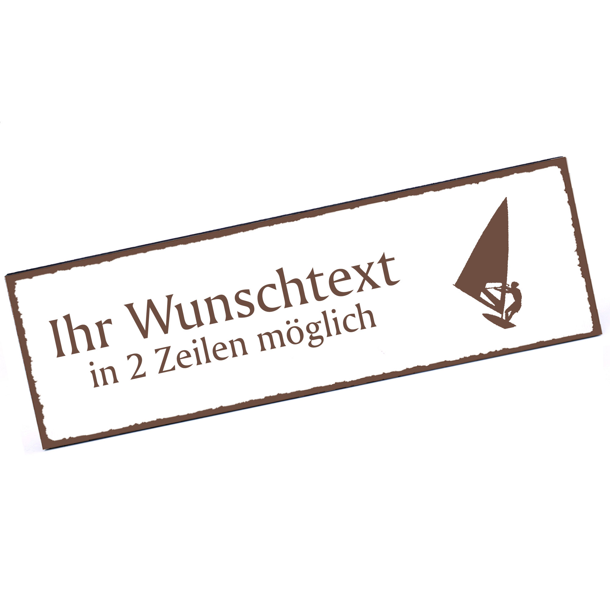 Türschild Segeln  Namensschild personalisiert mit Gravur - 150mm x 50mm - selbstklebend