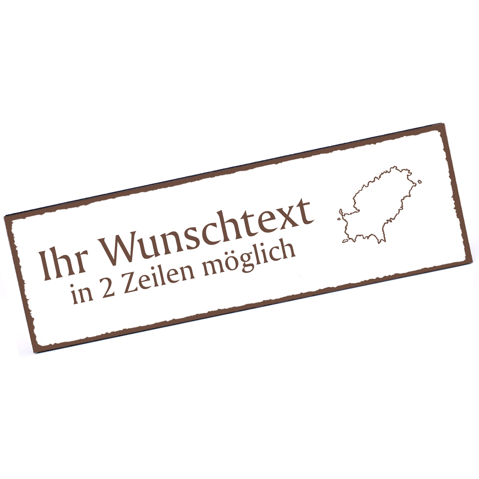 Türschild Insel Ibiza  Namensschild personalisiert mit Gravur - 150mm x 50mm - selbstklebend
