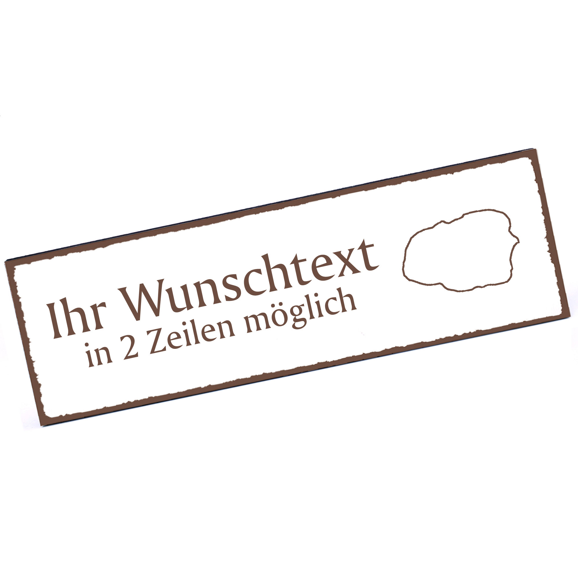 Türschild Insel Föhr  Namensschild personalisiert mit Gravur - 150mm x 50mm - selbstklebend
