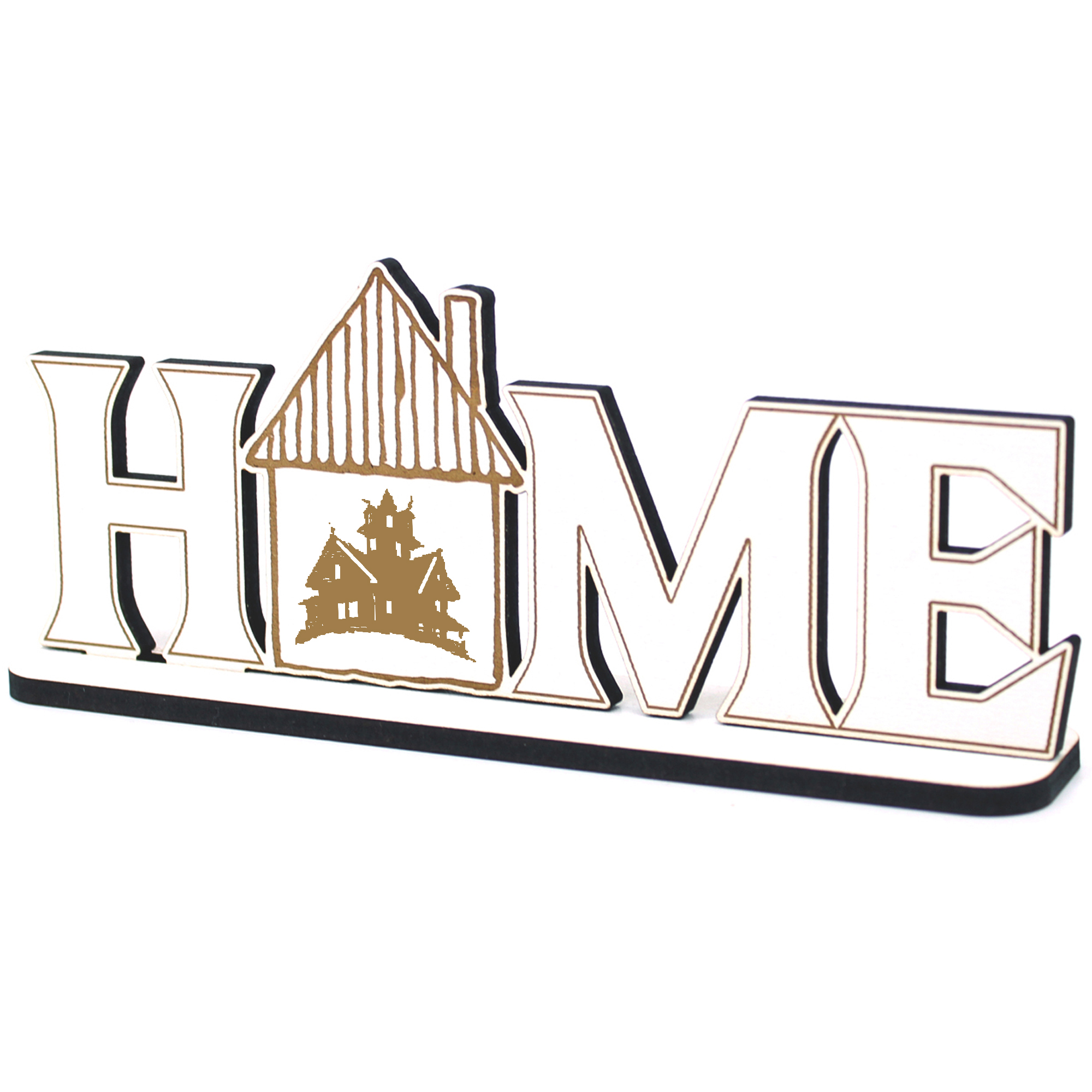 Deko Home Aufsteller Holz - Hexenhaus - 28x12 cm Holzdeko