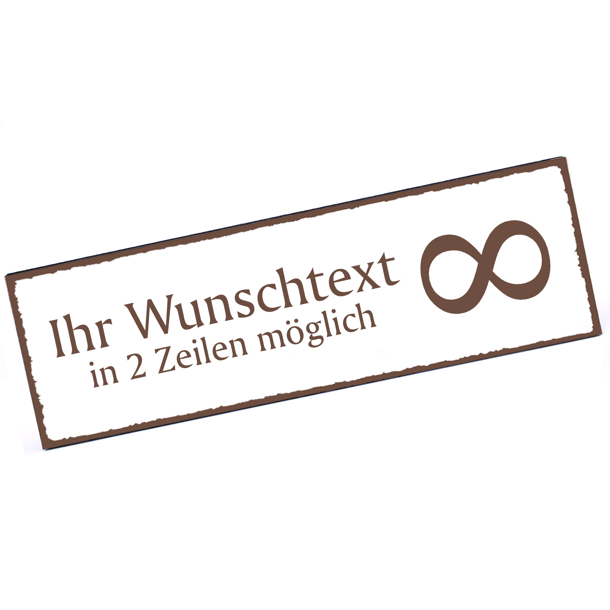 Türschild Unendlichkeitszeichen  Namensschild personalisiert mit Gravur - 150mm x 50mm - selbstklebe