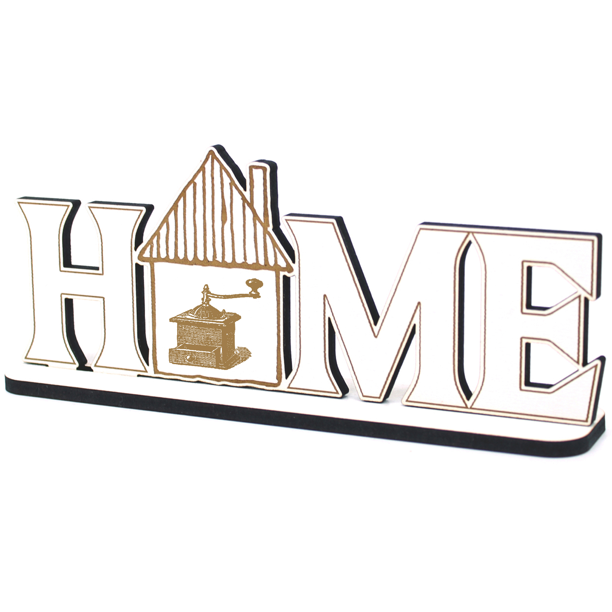 Deko Home Aufsteller Holz - Kurbel Kaffeemühle - 28x12 cm Holzdeko