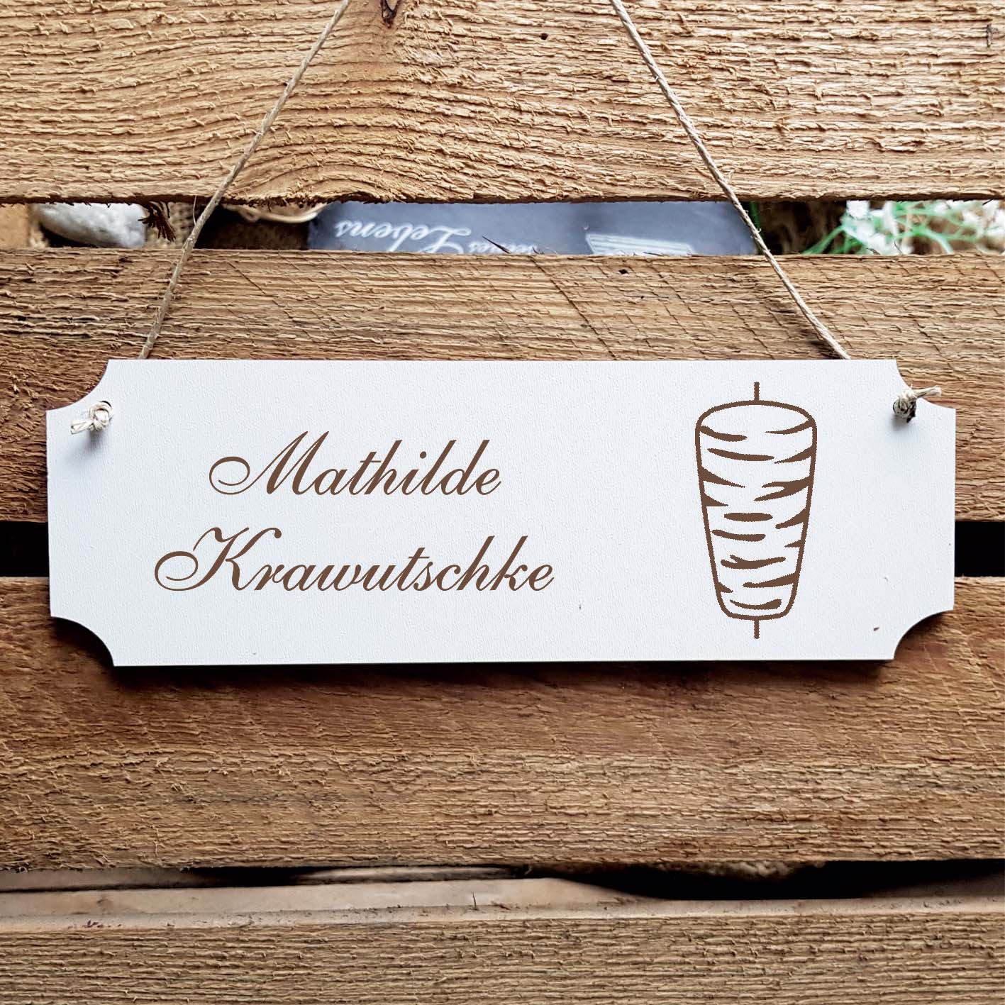 Schild « Döner » Namensschild Türschild zum Anhängen - 20 x 6,7 cm