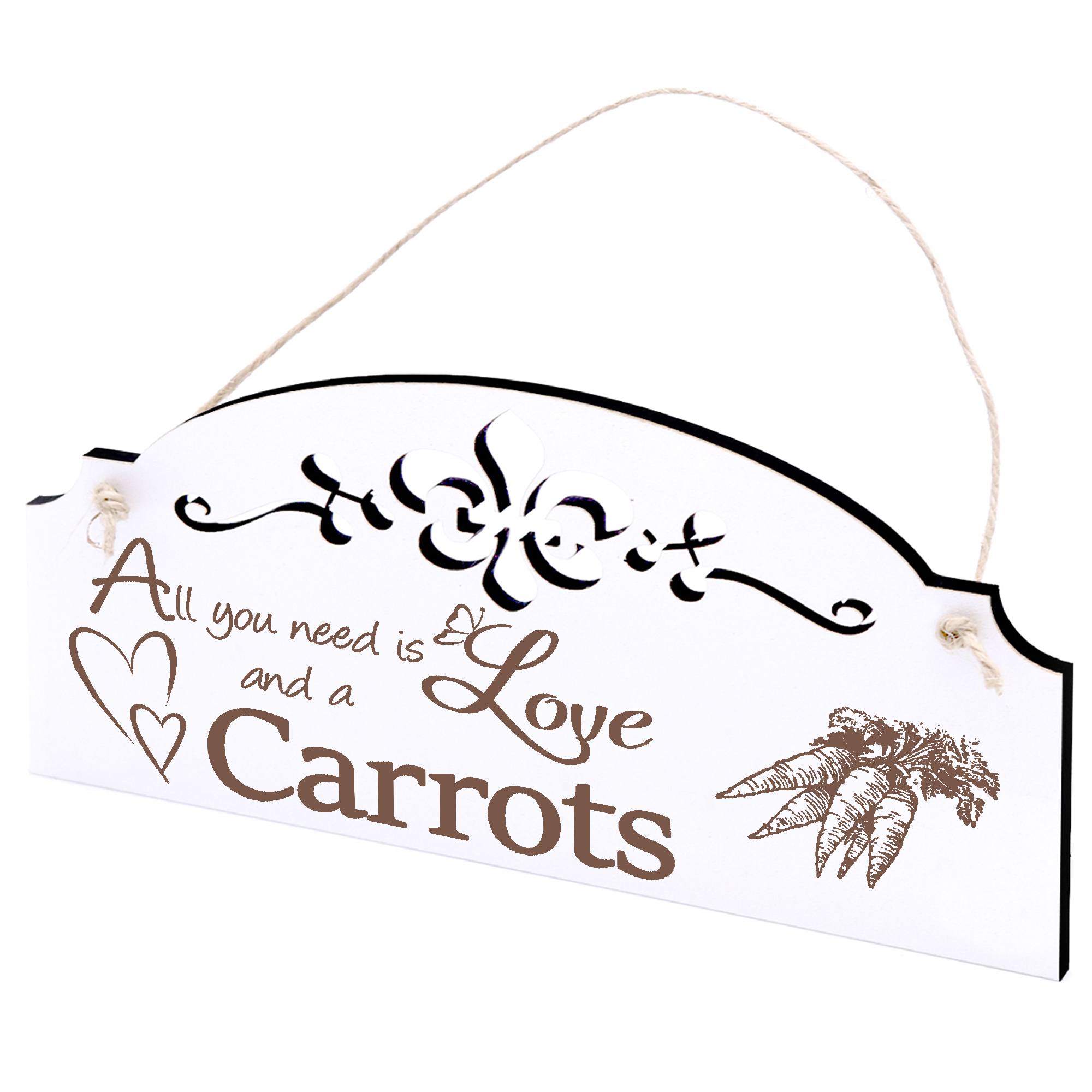 Schild Karotten Deko 20x10cm - All you need is Love and a Carrots - Holz