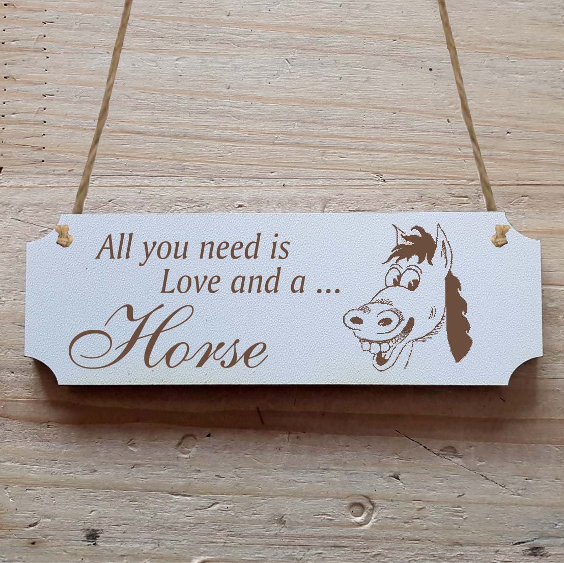 Dekoschild « All you need is Love and a Horse » Pferd 2