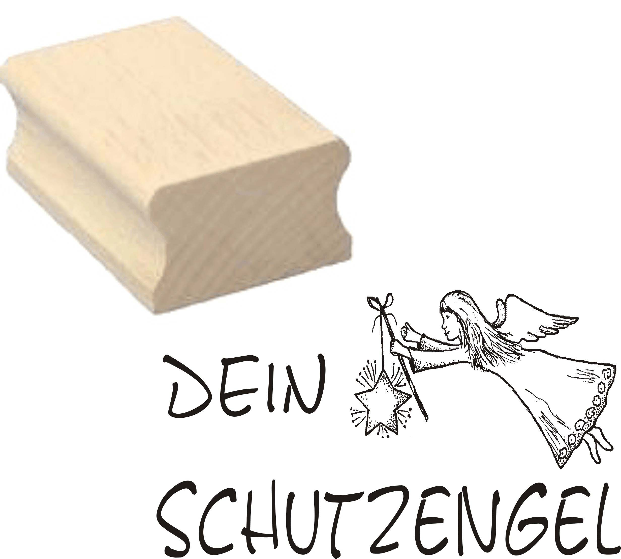 Stempel « DEIN SCHUTZENGEL » Motivstempel 50 x 30 mm