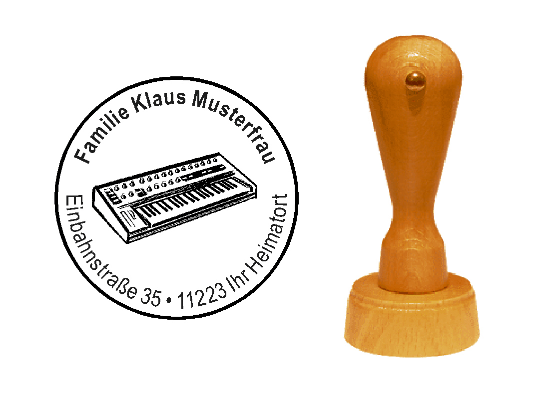 « Keyboard » Holzstempel mit persönlichem Wunschtext