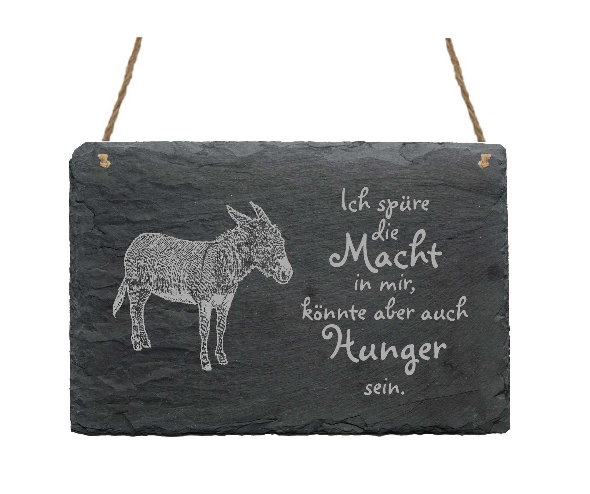 Schiefertafel ESEL « ICH SPÜRE DIE MACHT IN MIR » lustige Sprüche