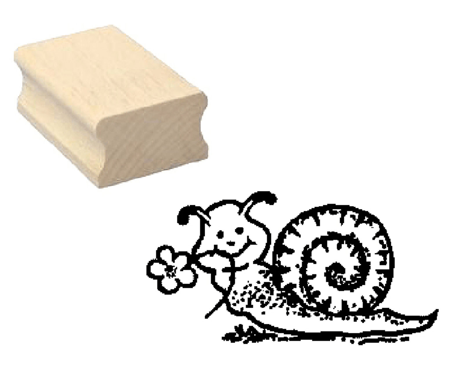 Motivstempel « Schnecke mit Blume »