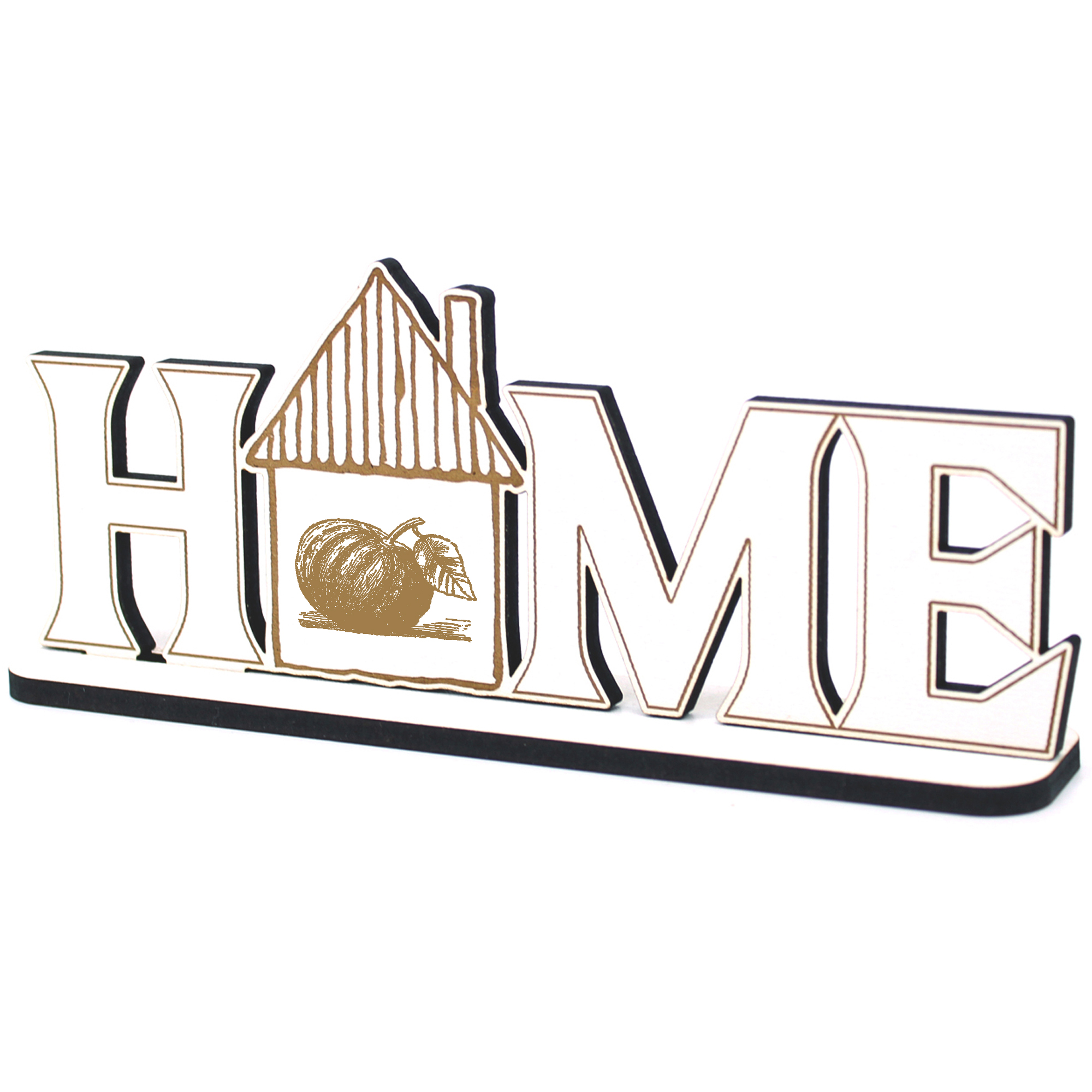 Deko Home Aufsteller Holz - Kürbis - 28x12 cm Holzdeko