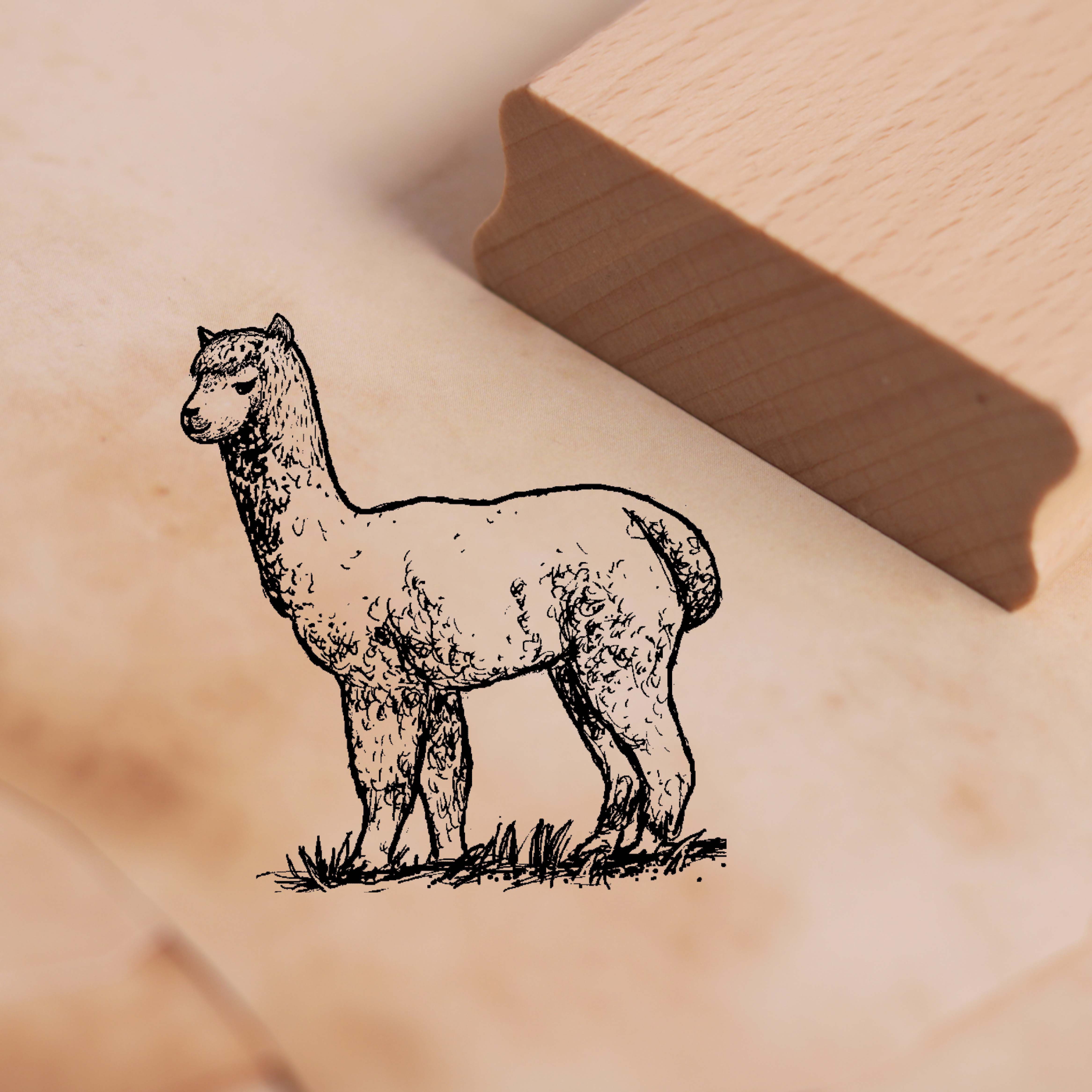 Motivstempel Alpaka Natur Stempel 36mm x 38mm
