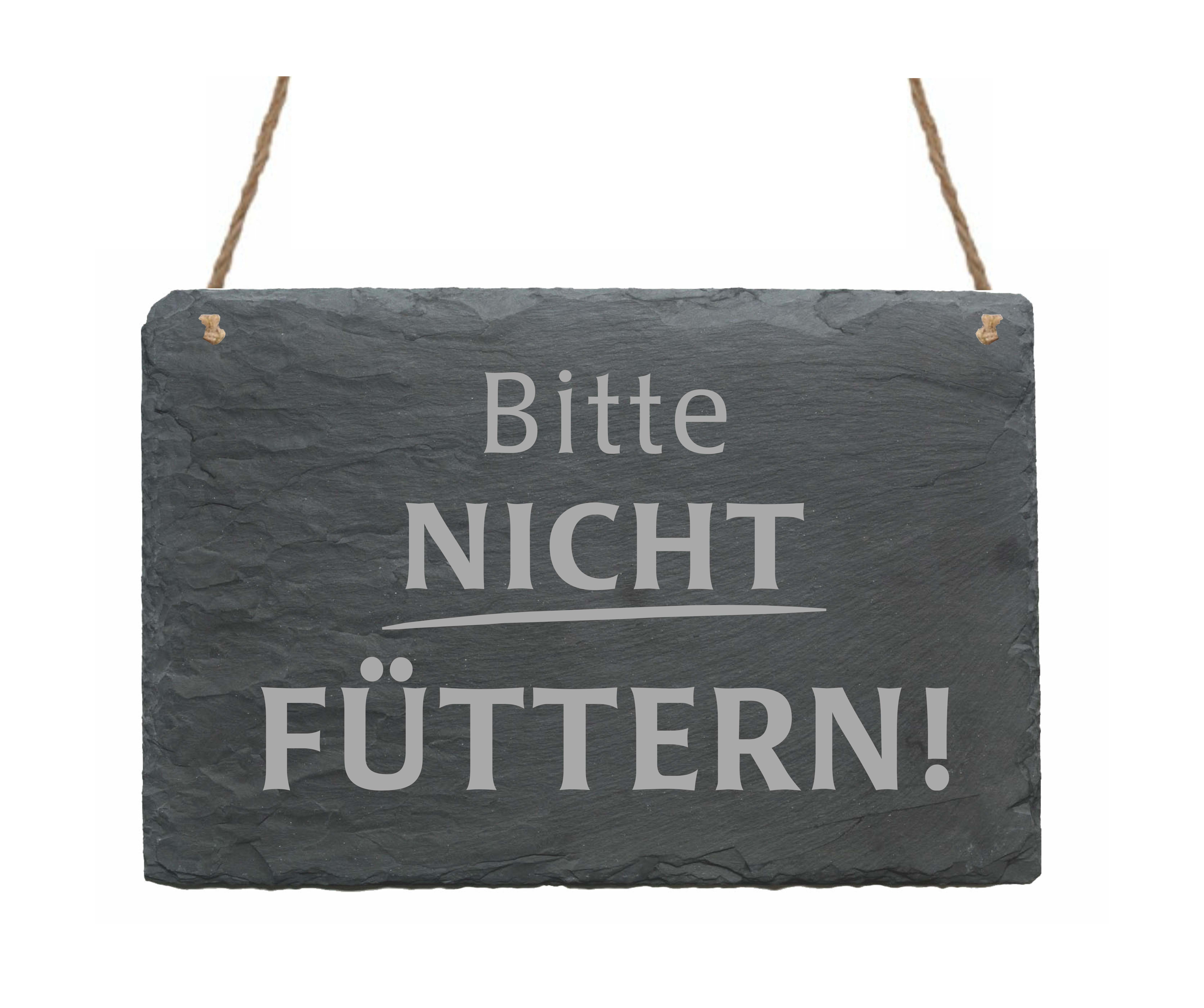 Schiefertafel « BITTE NICHT FÜTTERN! » Hinweisschild