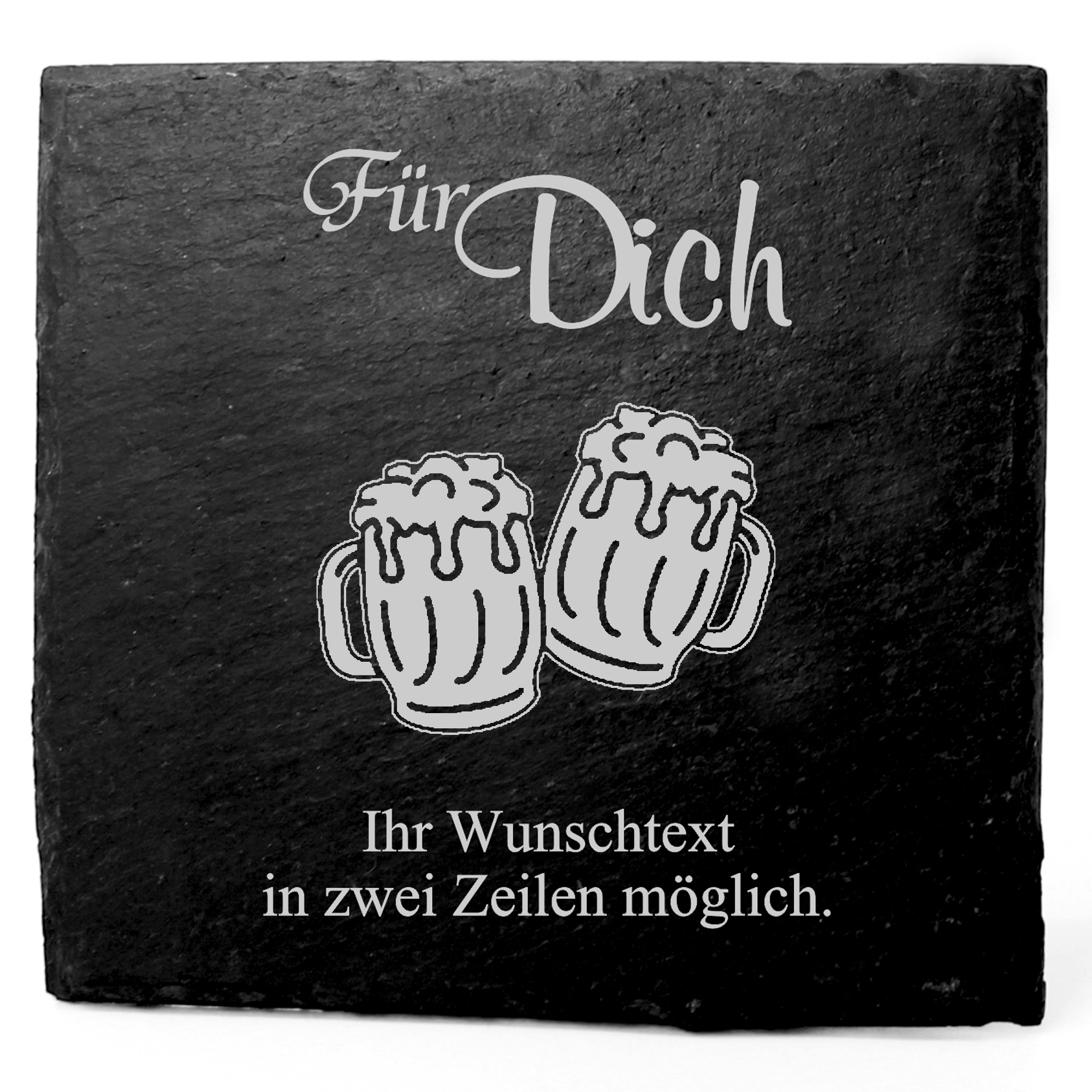 Deko Schiefer Untersetzer personalisiert Biergläser - Für Dich - 11x11cm