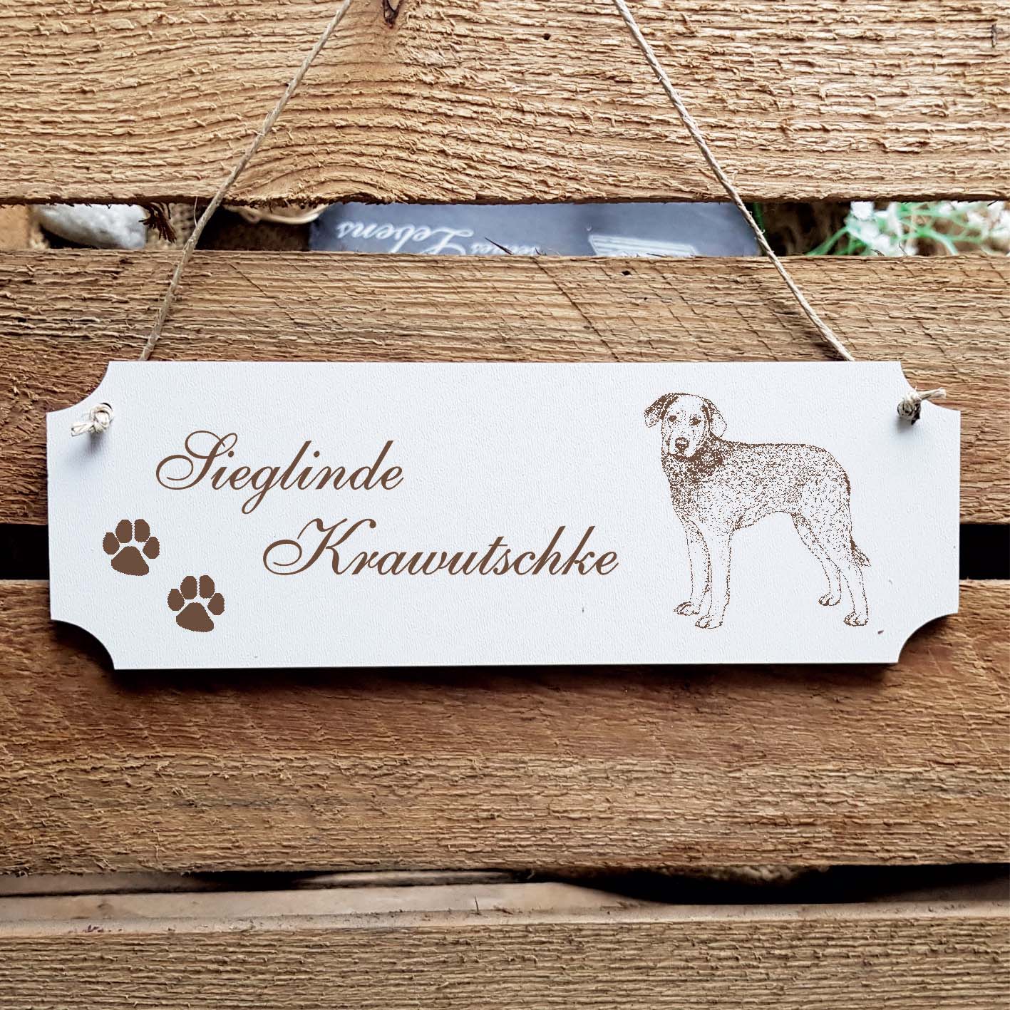 Schild « Chesapeake Bay Retriever » Namensschild Türschild zum Anhängen - 20 x 6,7 cm