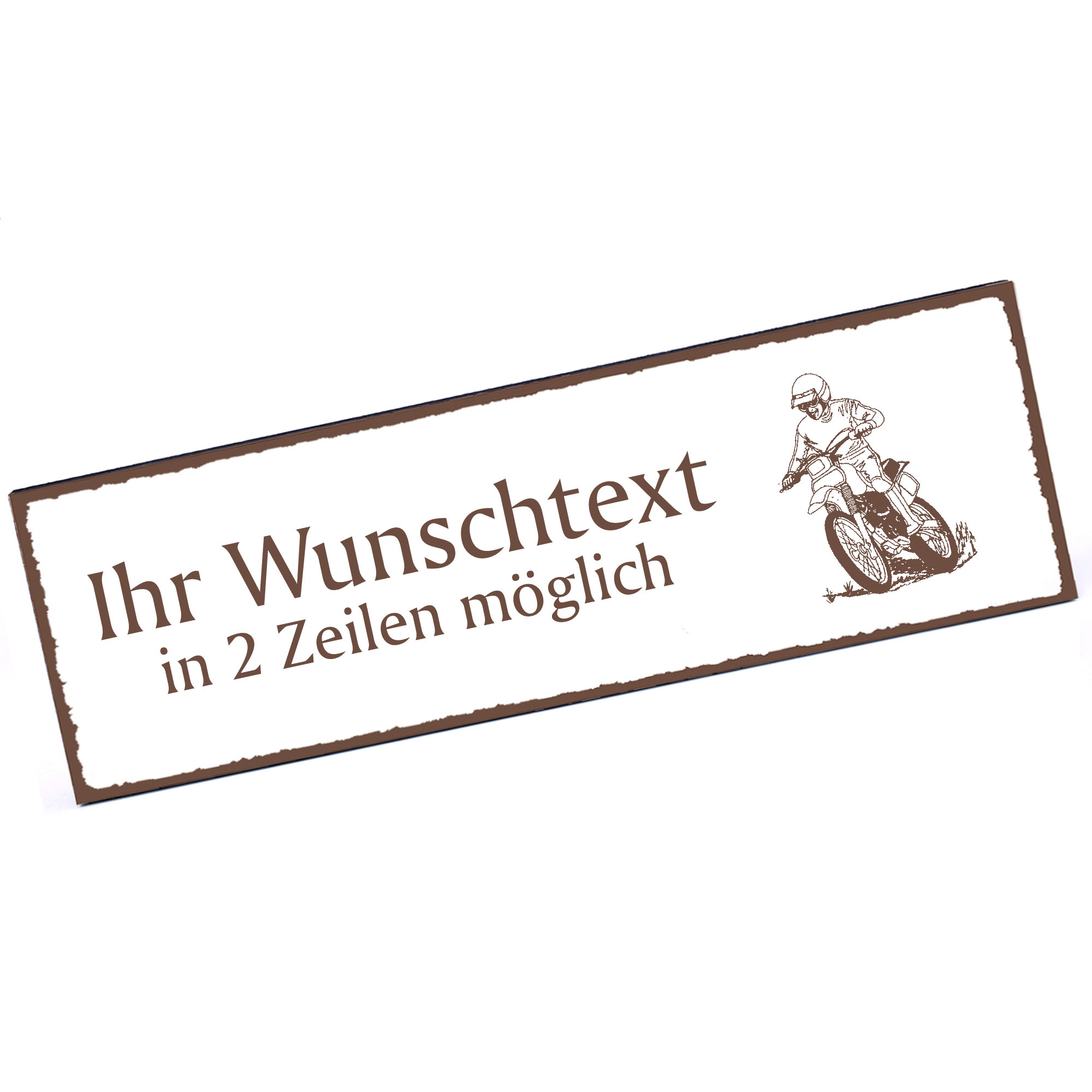 Türschild Motocross  Namensschild personalisiert mit Gravur - 150mm x 50mm - selbstklebend