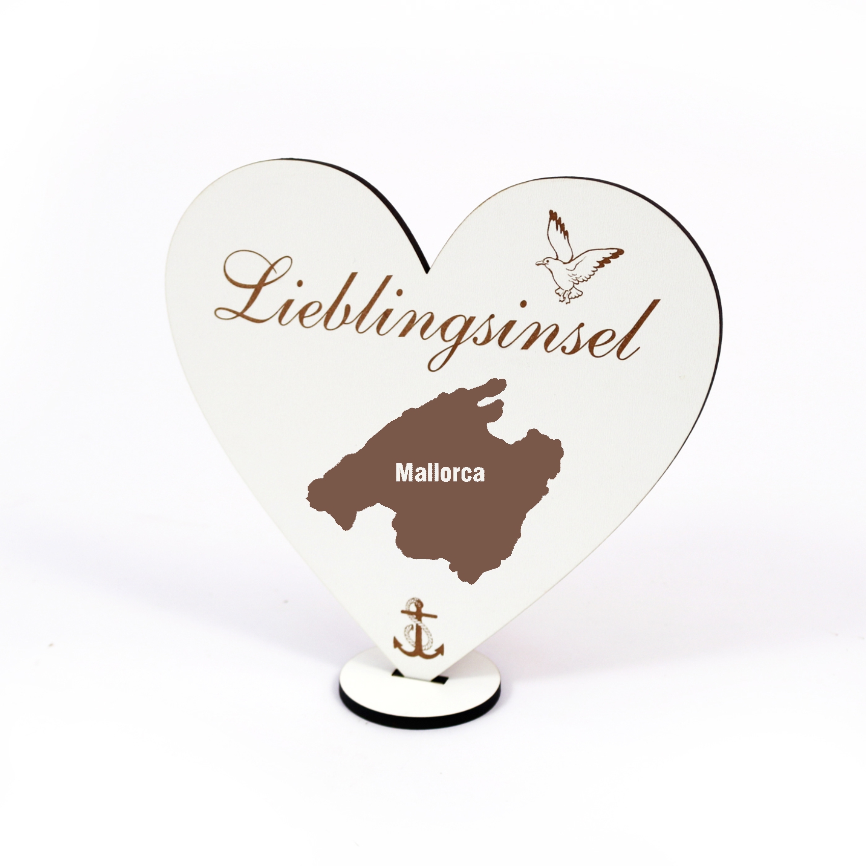 Maritimes Schild « LIEBLINGSINSEL MALLORCA » zum Hinstellen