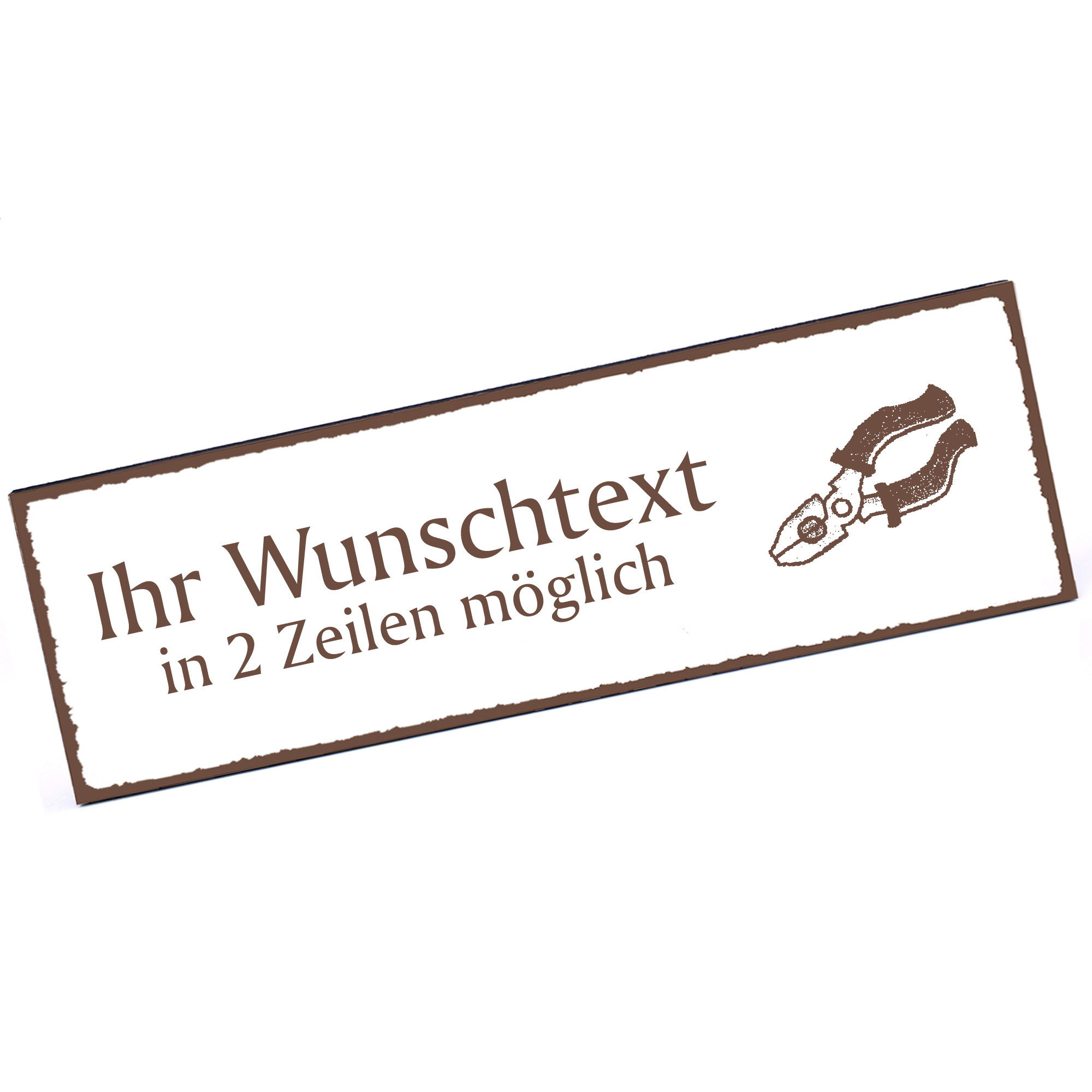 Türschild Zange  Namensschild personalisiert mit Gravur - 150mm x 50mm - selbstklebend