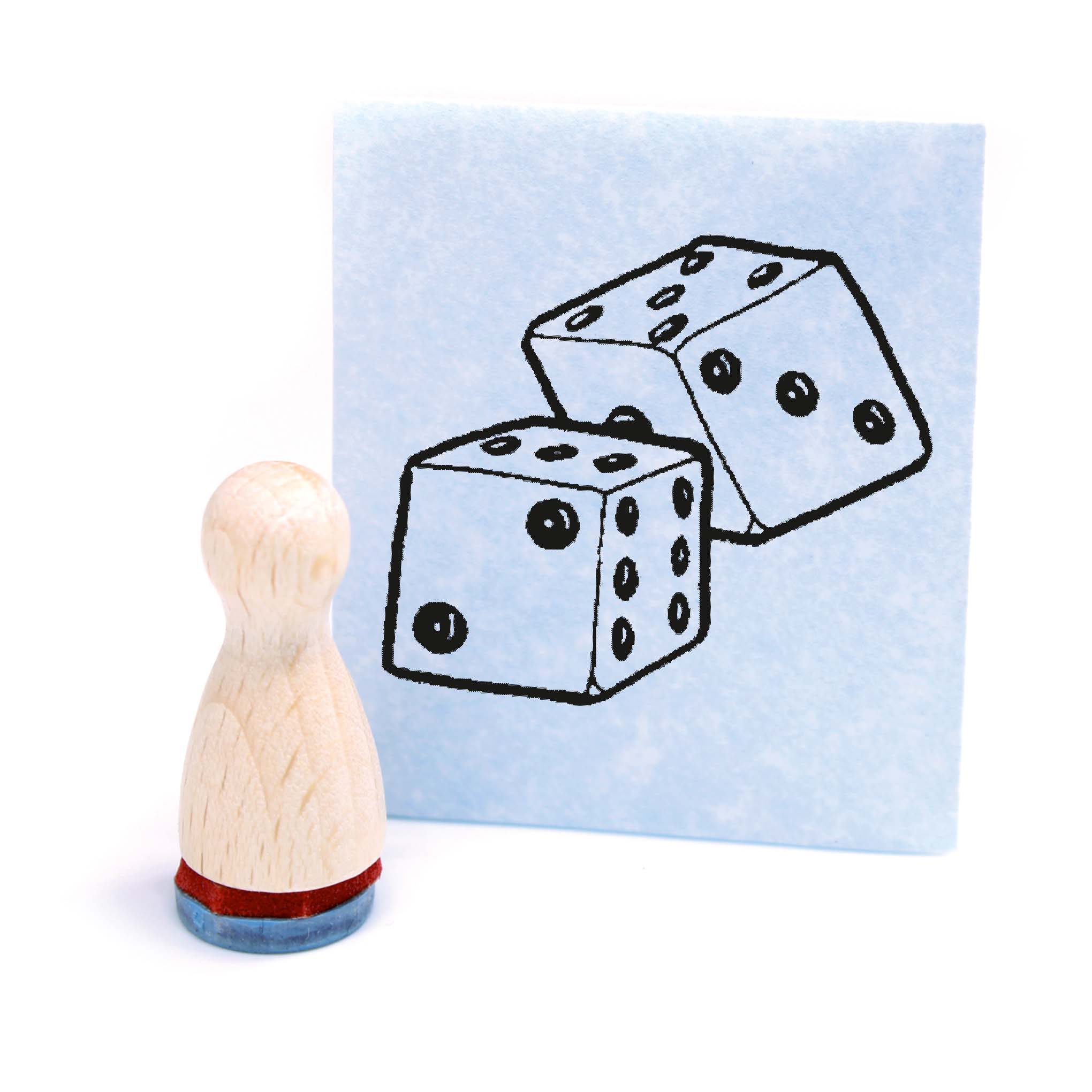 Ministempel Würfel - Holzstempel mini Motivstempel Ø12 mm