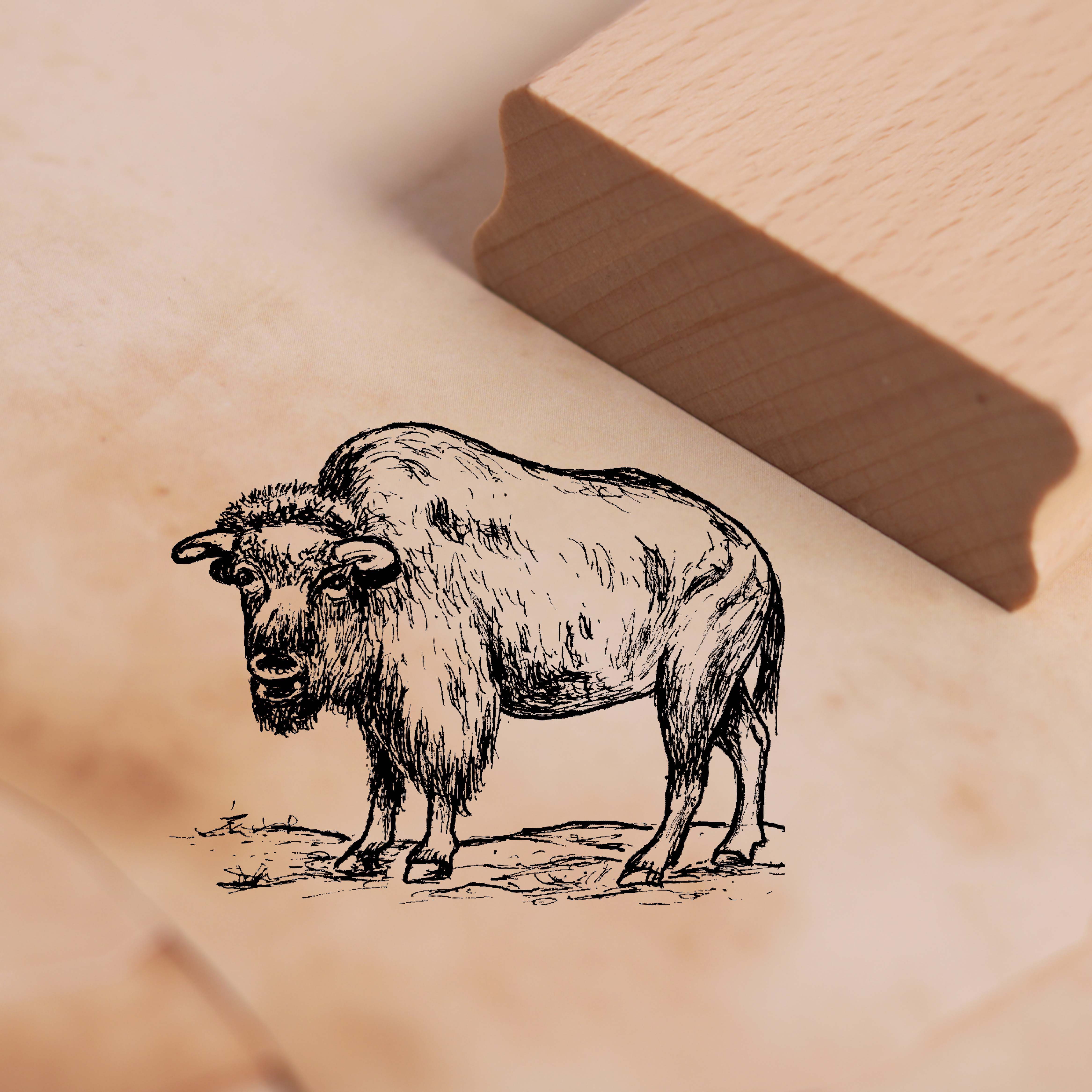 Motivstempel Wisent Bison - Stempel 48 x 38 mm