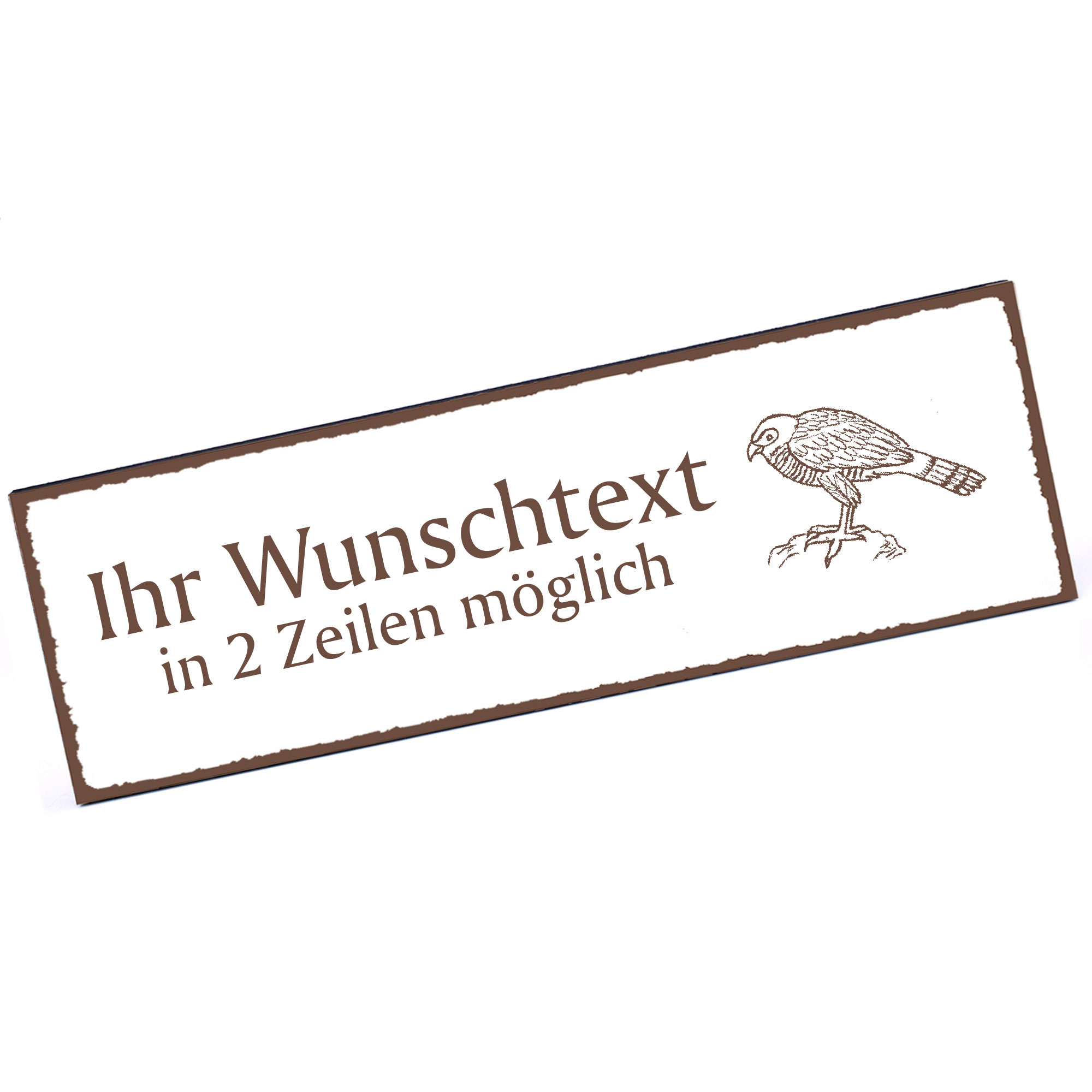 Türschild Waldfalke  Namensschild personalisiert mit Gravur - 150mm x 50mm - selbstklebend