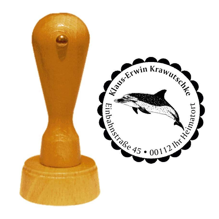 Adressenstempel « DELFIN 01 » mit persönlichem Wunschtext