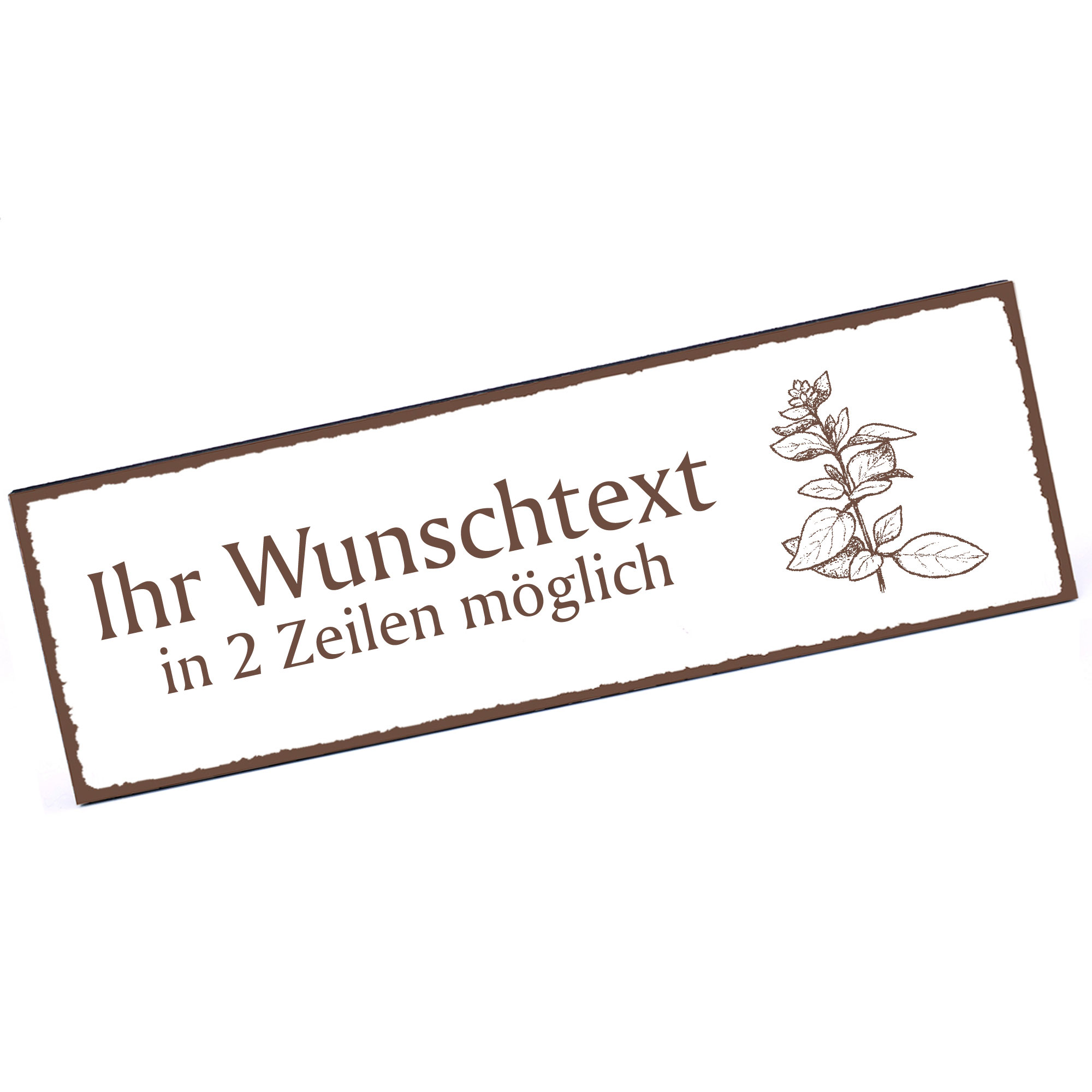 Türschild Oregano  Namensschild personalisiert mit Gravur - 150mm x 50mm - selbstklebend