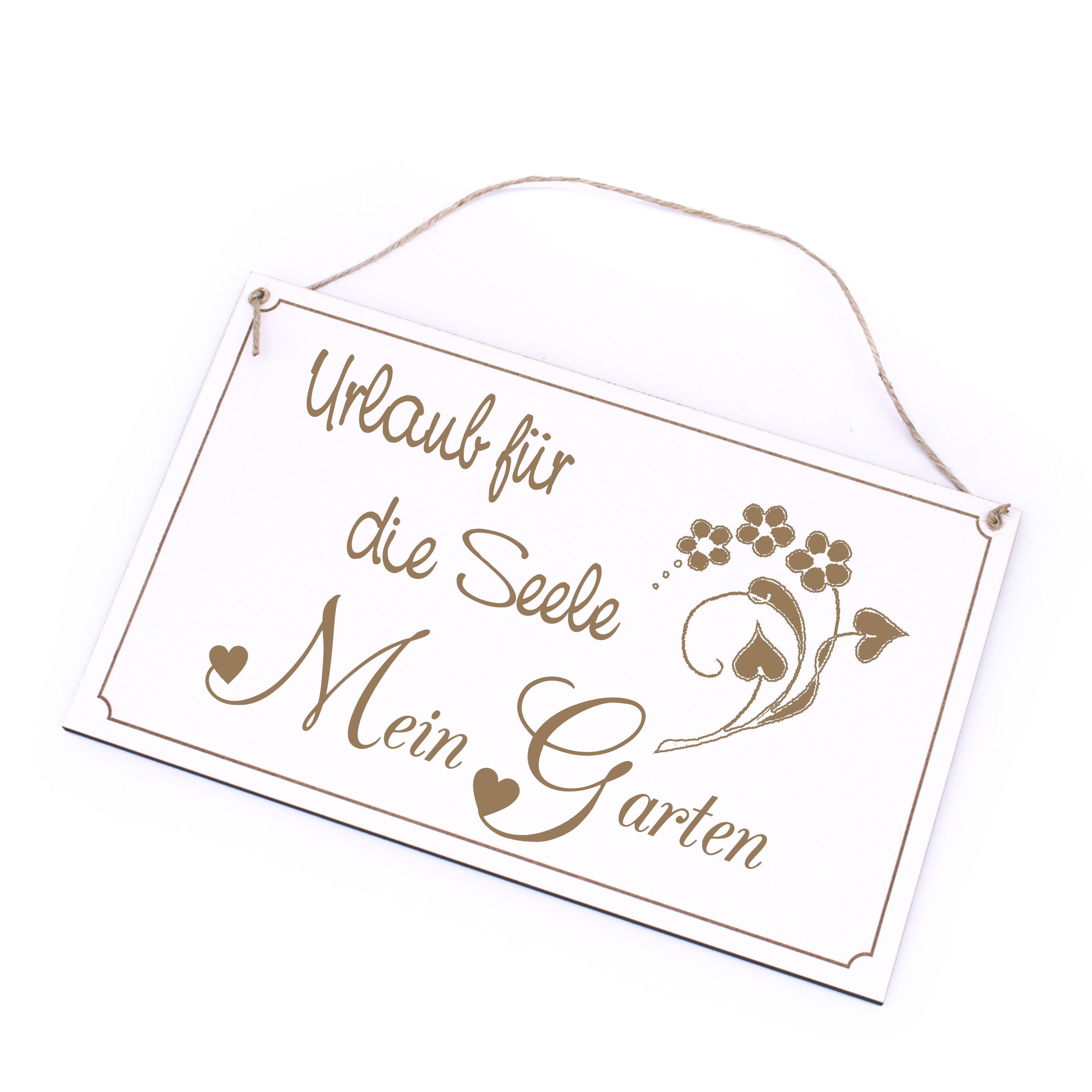 Gärtner Schild - Urlaub für die Seele, Mein Garten - Garten Dekoschild 26 x 16 cm