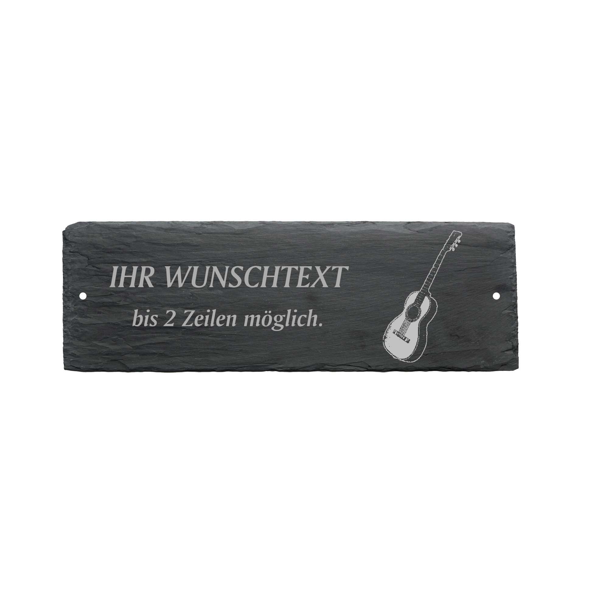 Türschild « GITARRE » ca. 22 x 8 cm - aus Schiefer