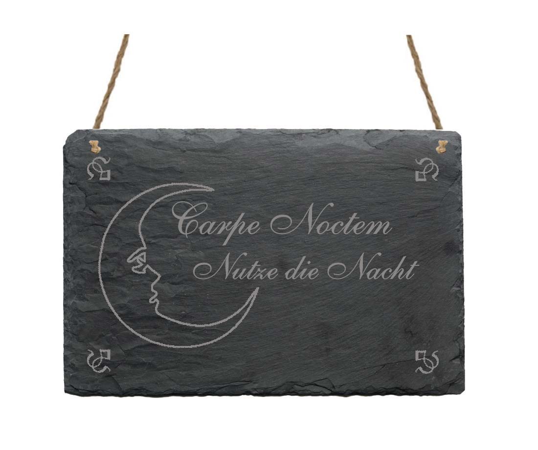 Schiefertafel « Carpe Noctem... »