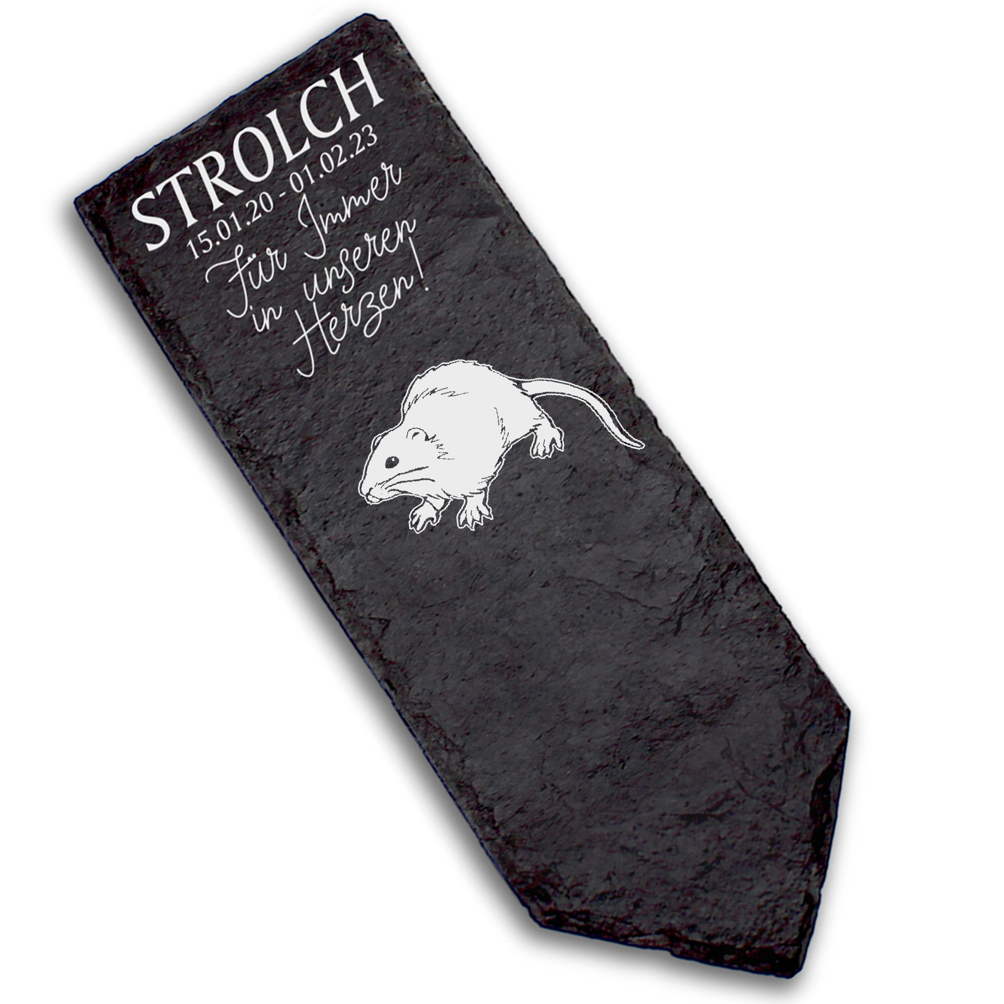 Grabstecker Grabschmuck Grabstein - Ratte - Personalisiert Grab Deko 8 x 22 cm Grabdekoration