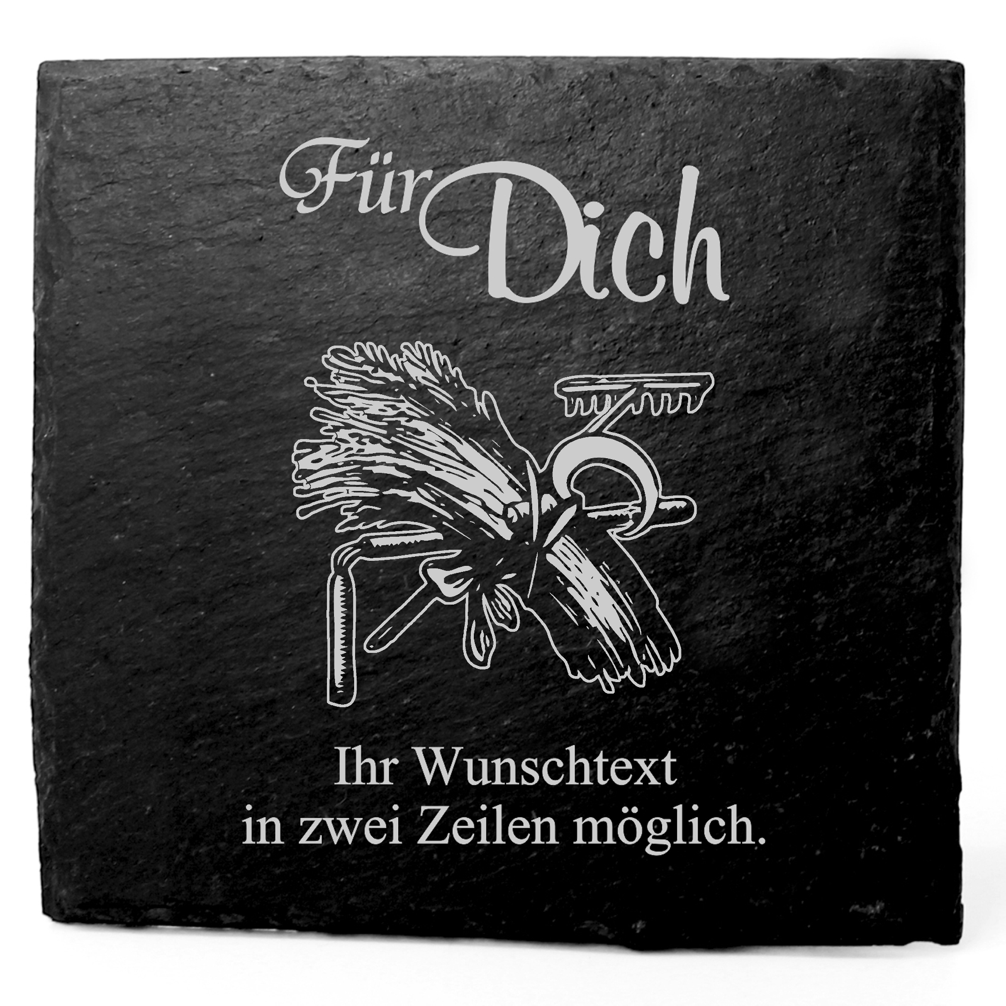 Deko Schiefer Untersetzer personalisiert Bauer - Für Dich - 11x11cm