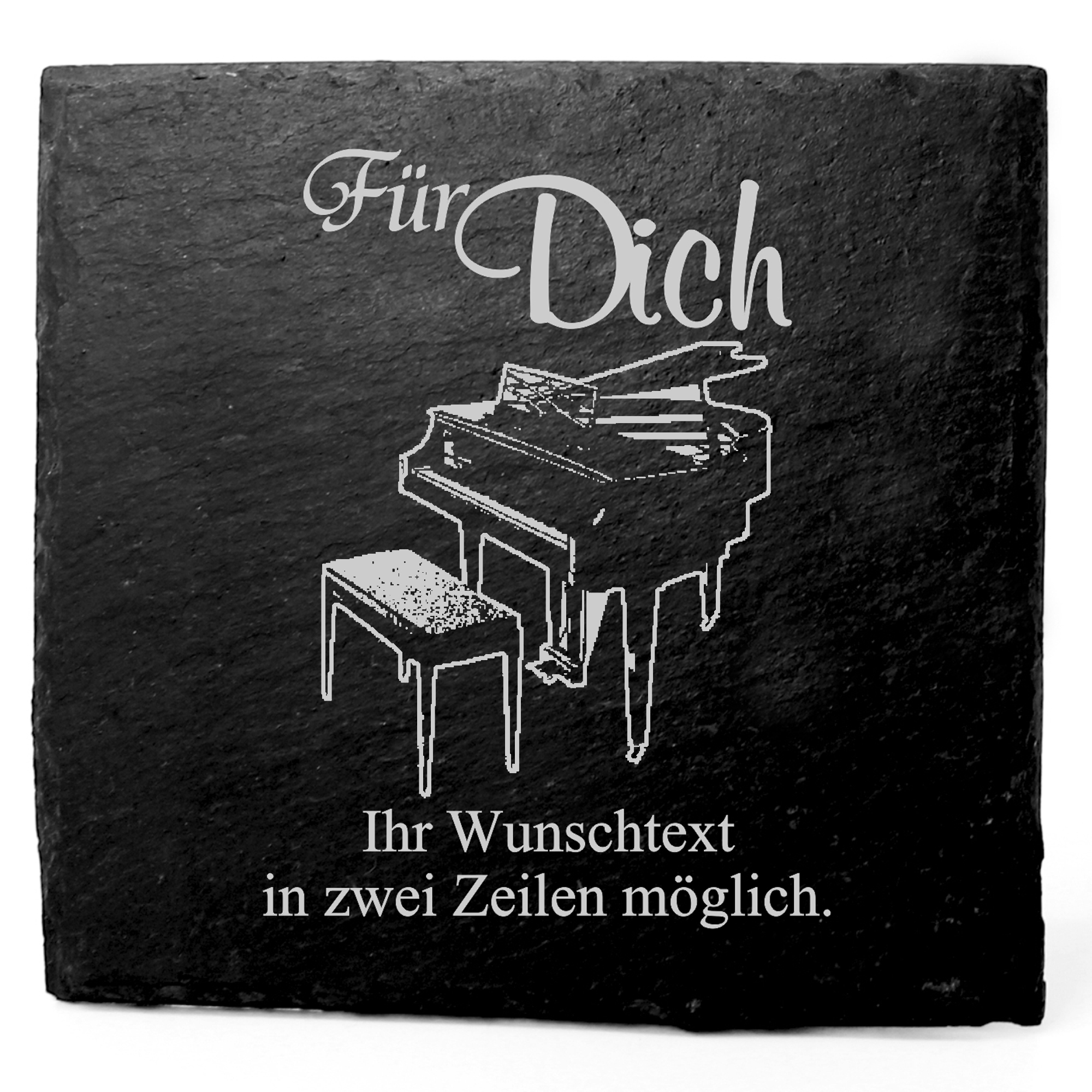 Deko Schiefer Untersetzer personalisiert Flügel - Für Dich - 11x11cm