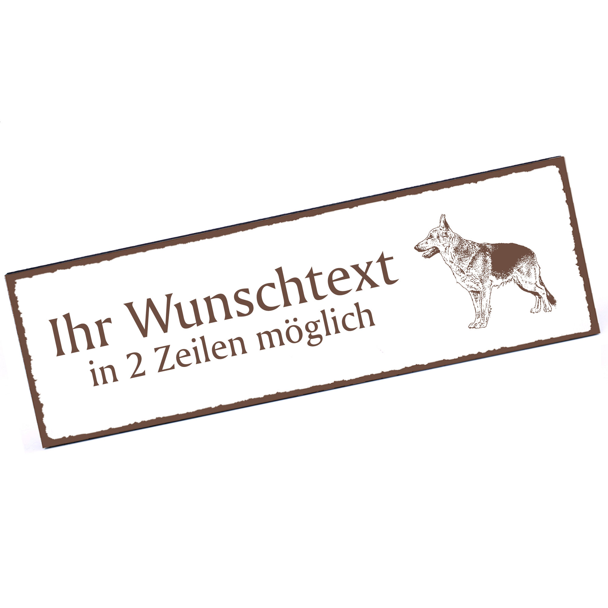 Türschild Deutscher Schäferhund  Namensschild personalisiert mit Gravur - 150mm x 50mm - selbstklebe