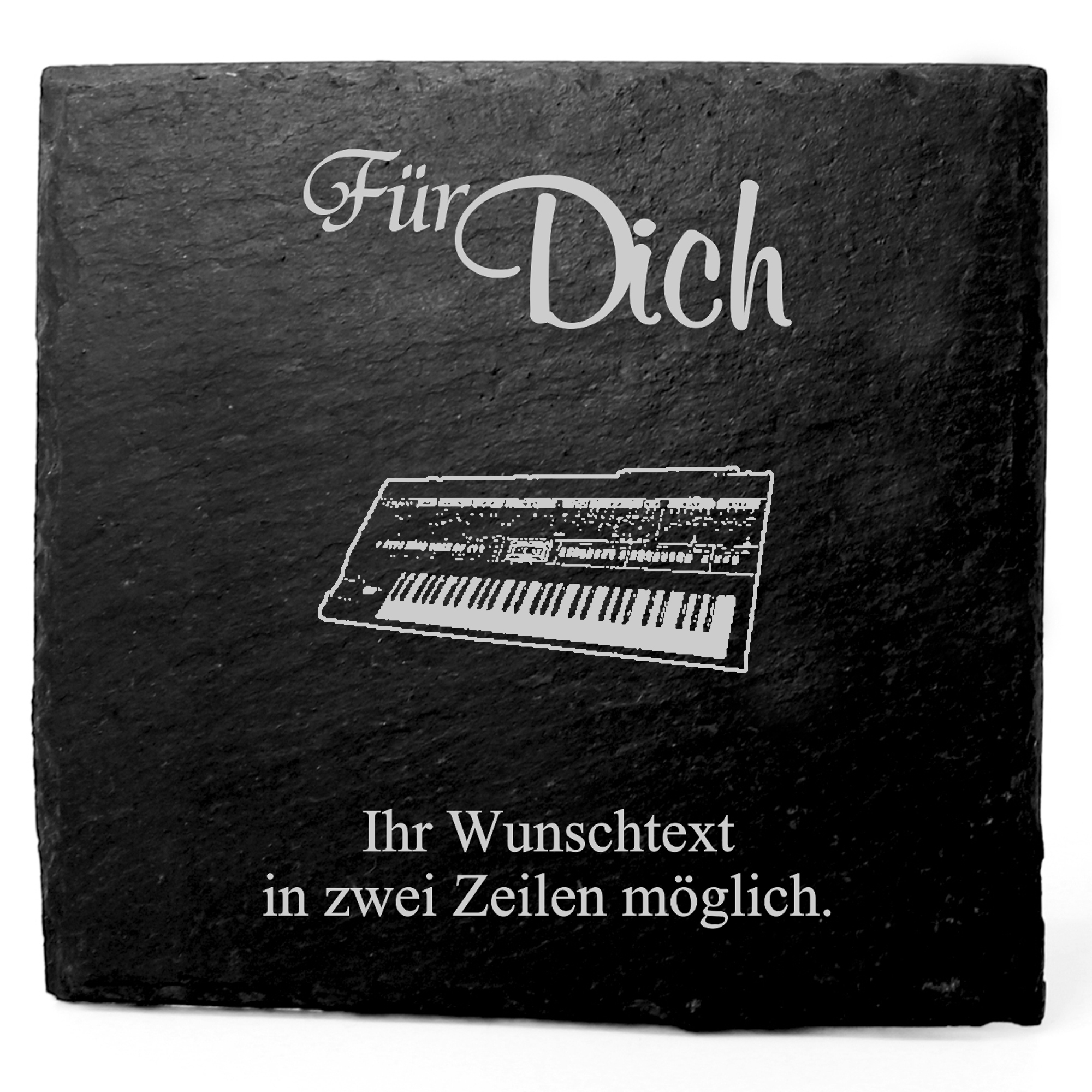 Deko Schiefer Untersetzer personalisiert Keyboard - Für Dich - 11x11cm